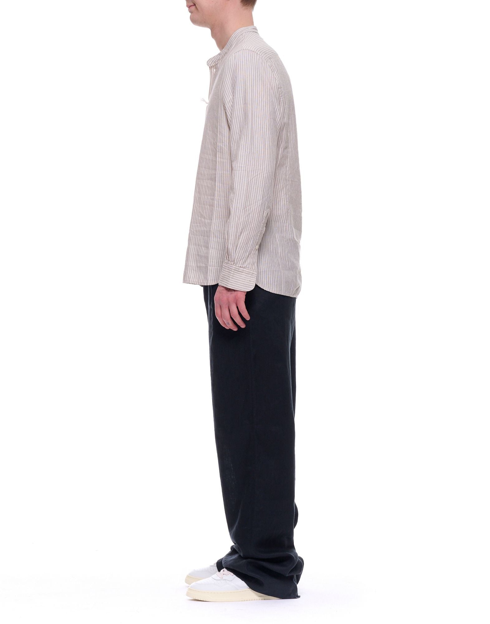 Black Relaxed Fit Owen Linen Trousers