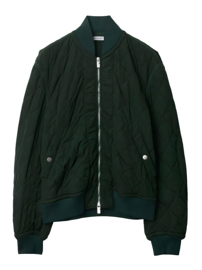 Quilted Nylon Bomber Jacket with Modern Silhouette