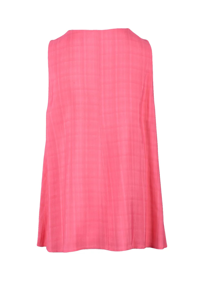 Flared Viscose Top - Pink