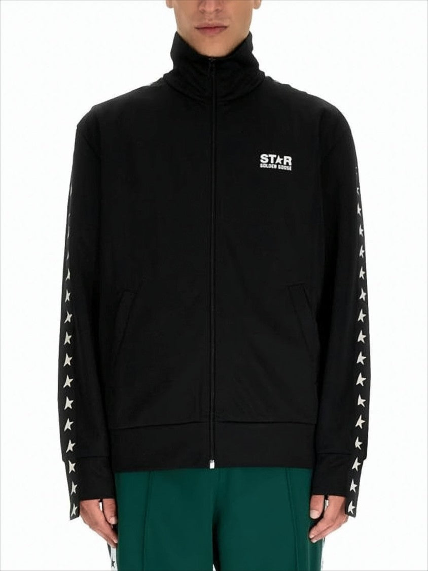 Zip-Up Jacket With Star Prints And Logo