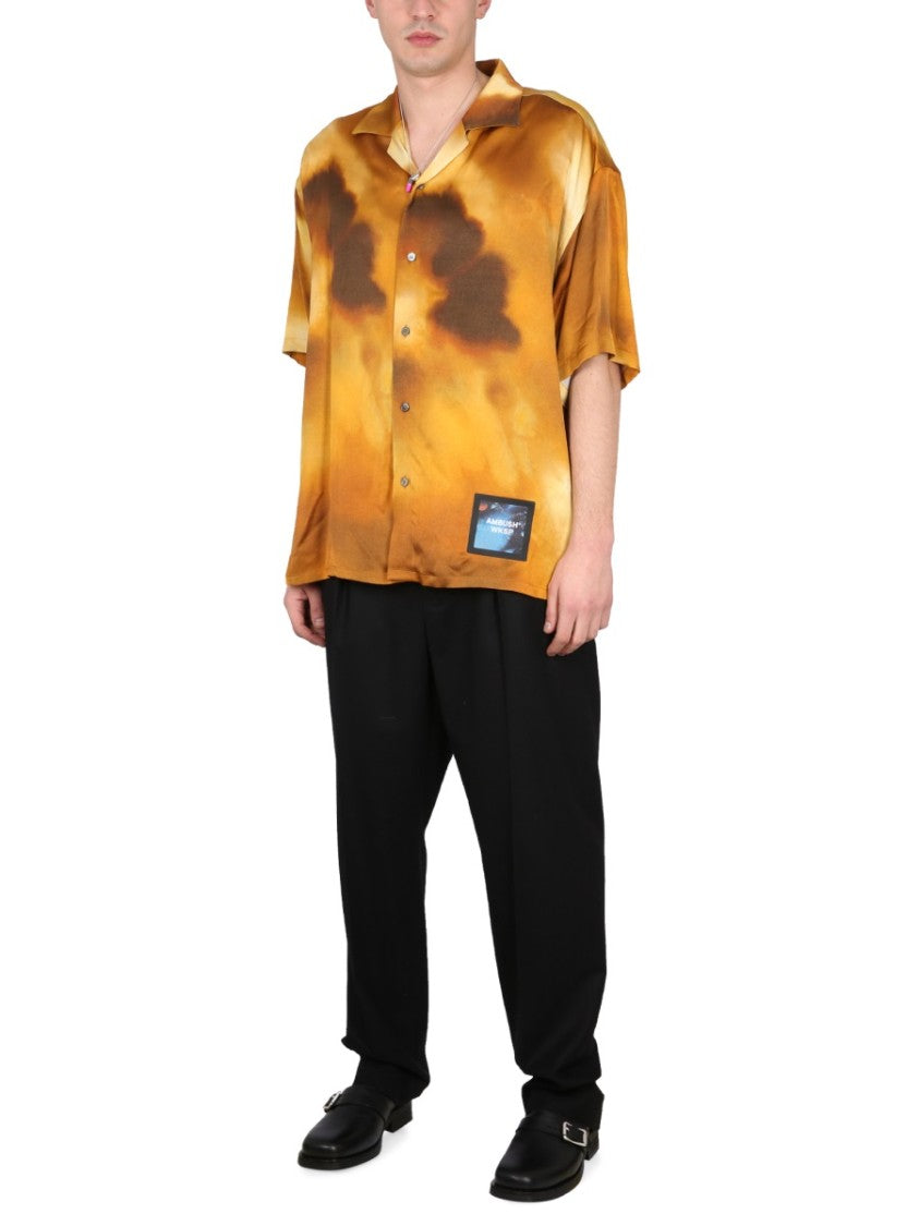 Bowling Collar Shirt With Logo Patch