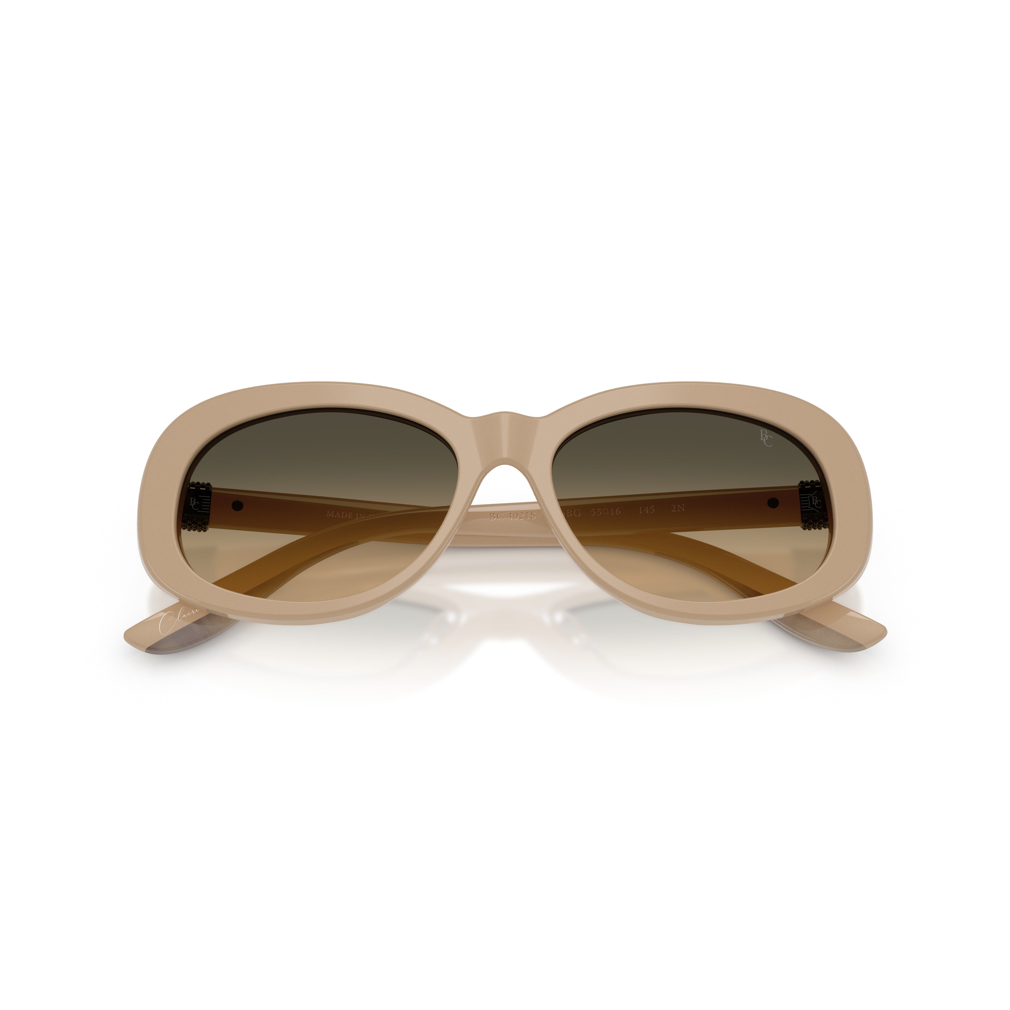 0bc4021s Rounded Rectangular Acetate Sunglasses with Gradient Lenses