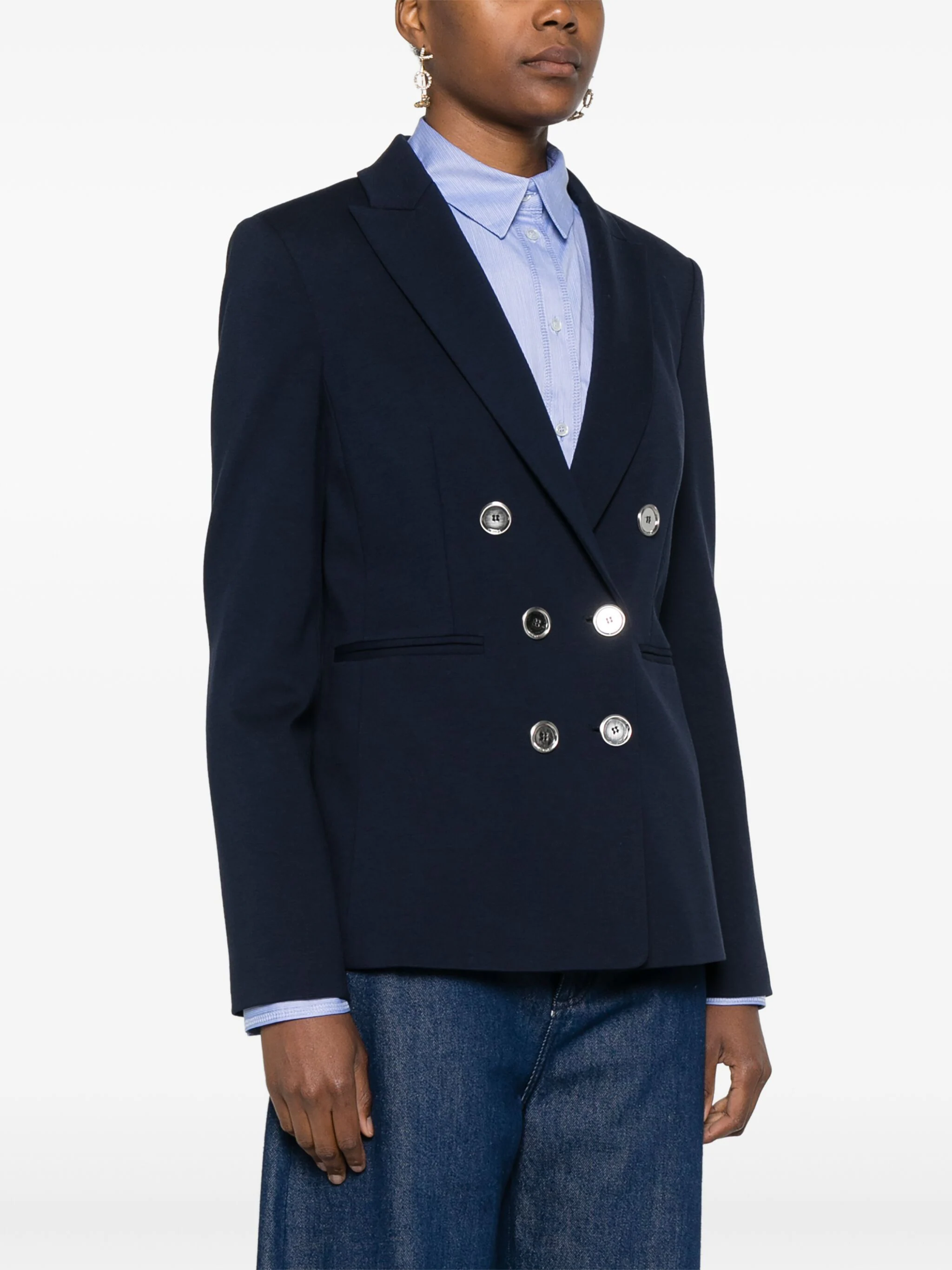 Alexia Double-Breasted Viscose/Polyamide Blazer