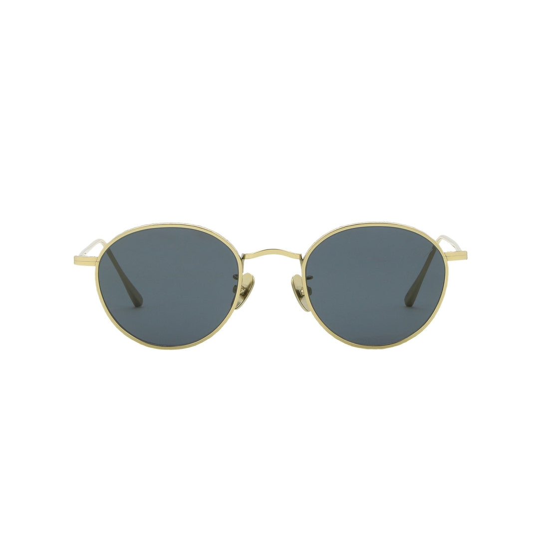 Arkel Gold Metal Frame Oval Sunglasses with Adjustable Nose Pads