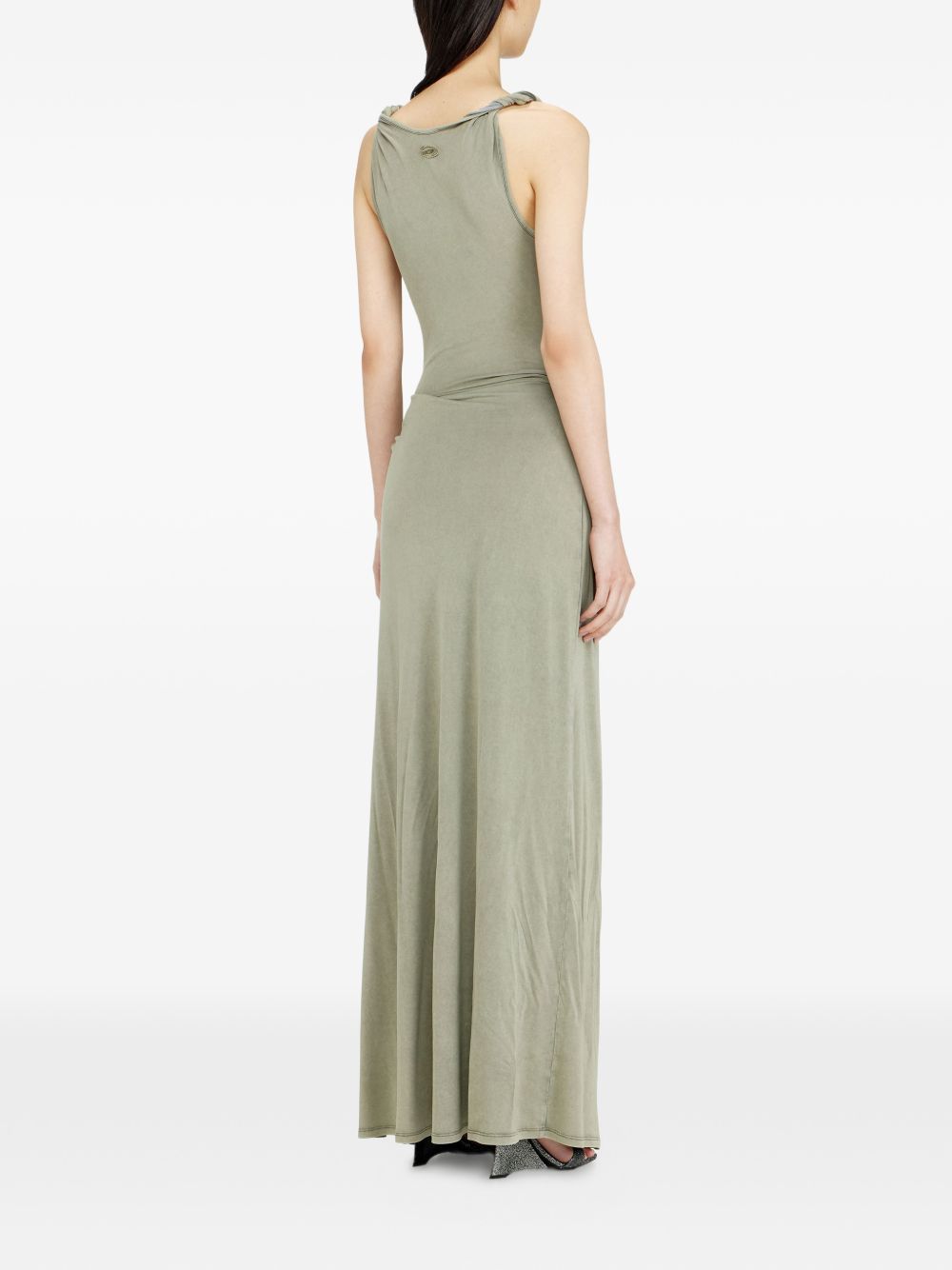 Green Knot Detail Sleeveless Maxi Dress