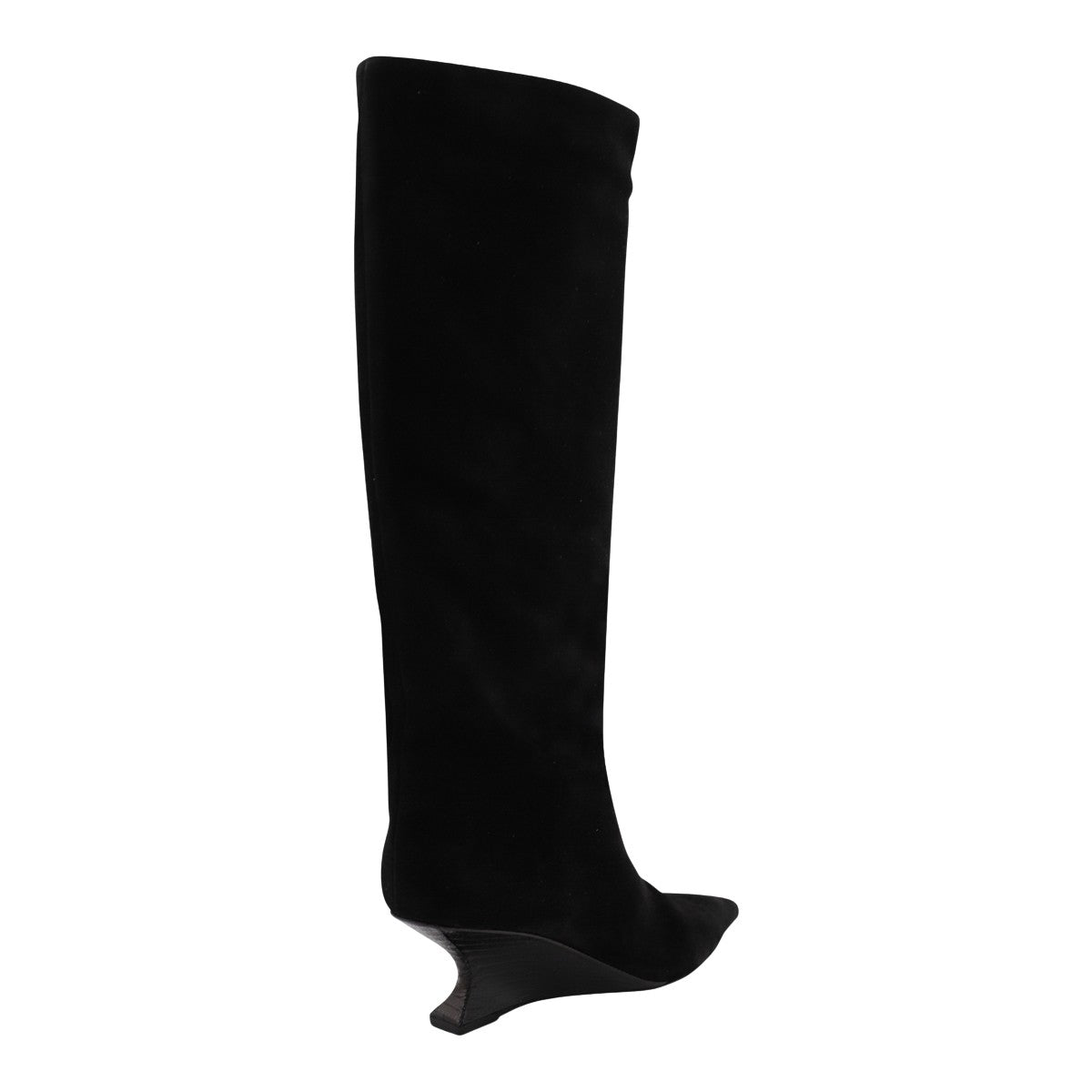 Sculpted Wedge Heel Boots with Pointed Toe