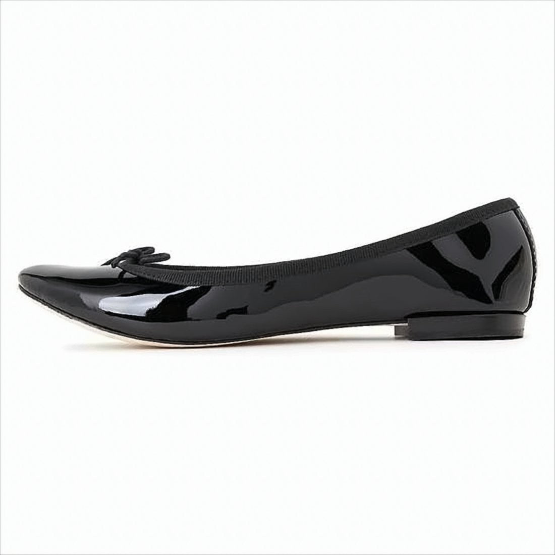 Patent Leather Ballet Flats with Bow Detail