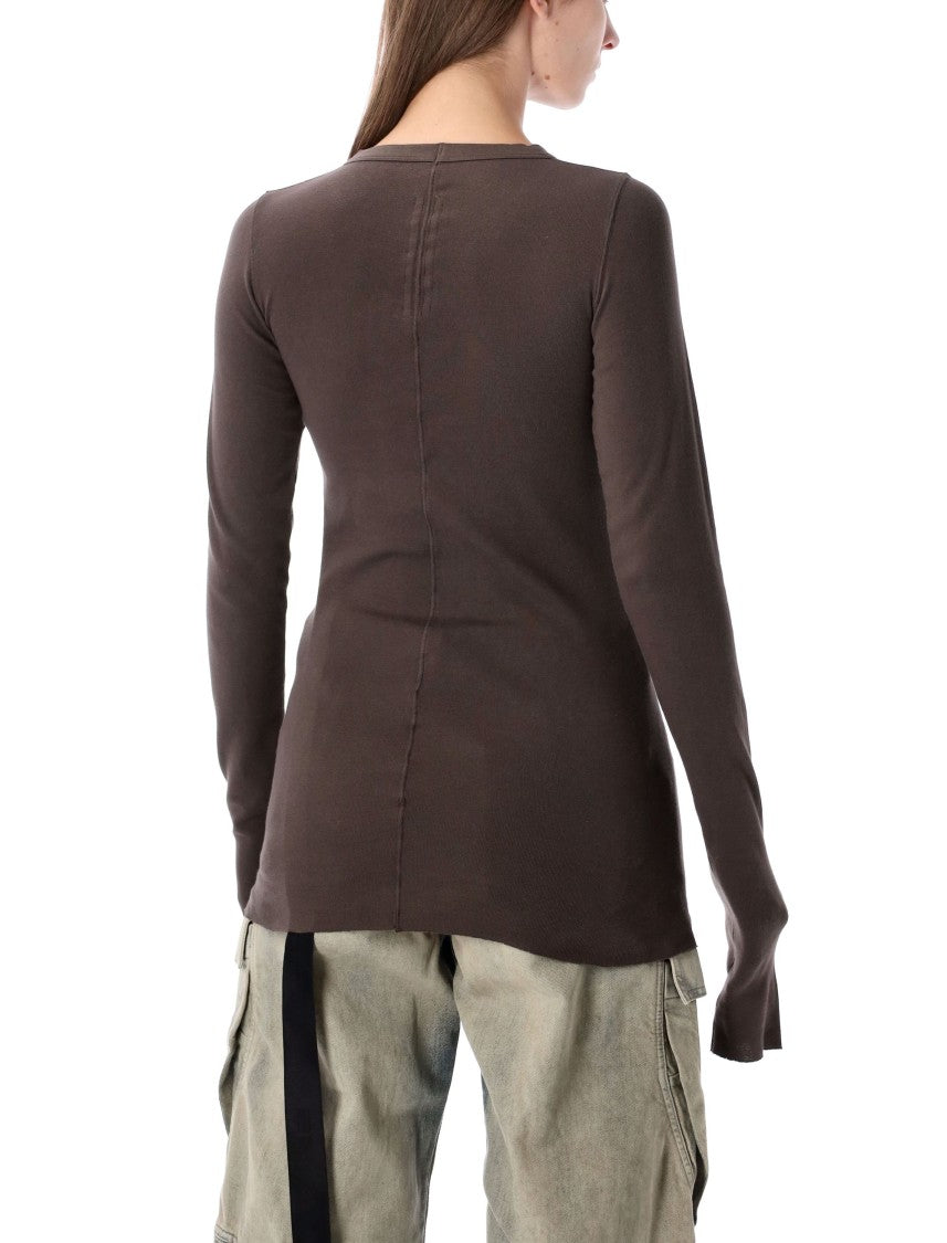 Fitted Long-Sleeve Top With Ribbed Texture