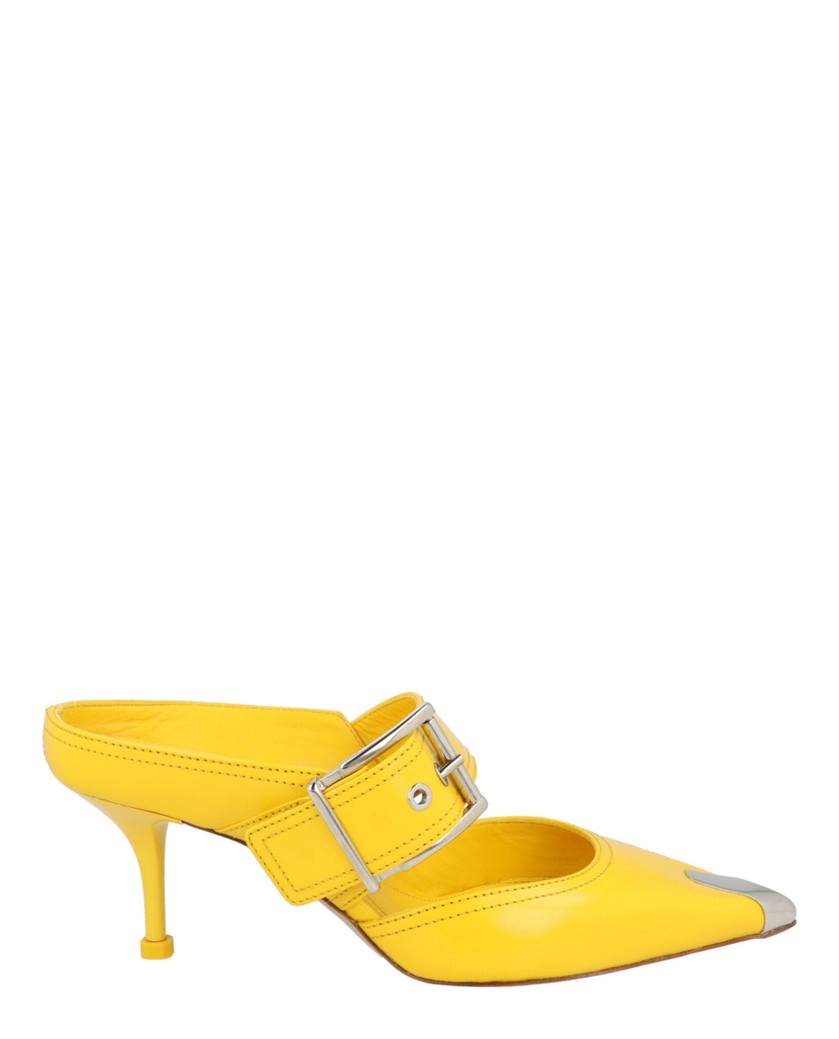Buckle Leather Mules