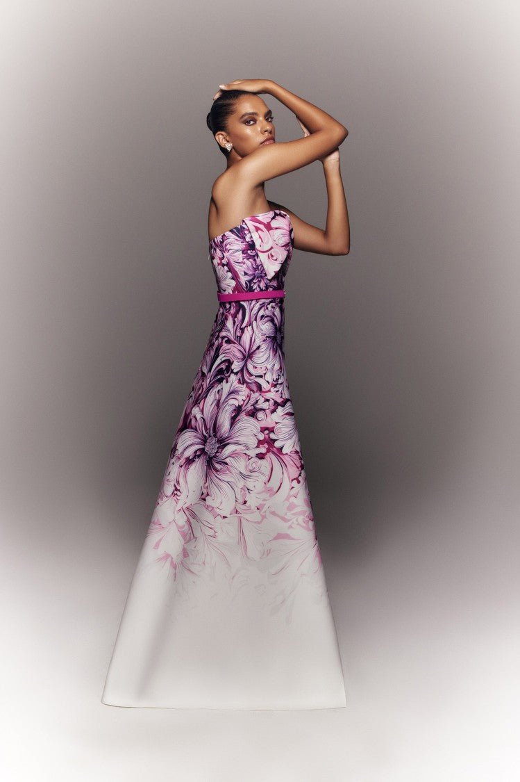Sk Jet Black Strapless A-Line Dress