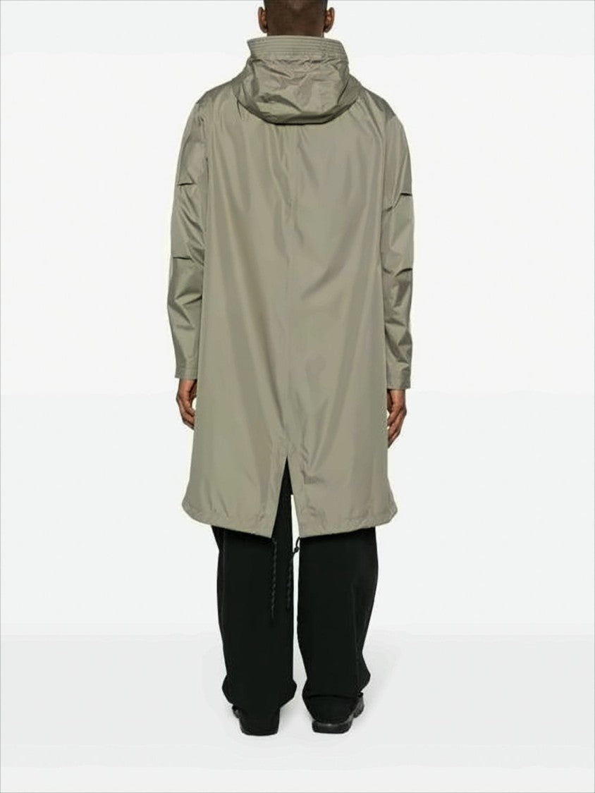 Long Loose-Fit Jacket with High Collar