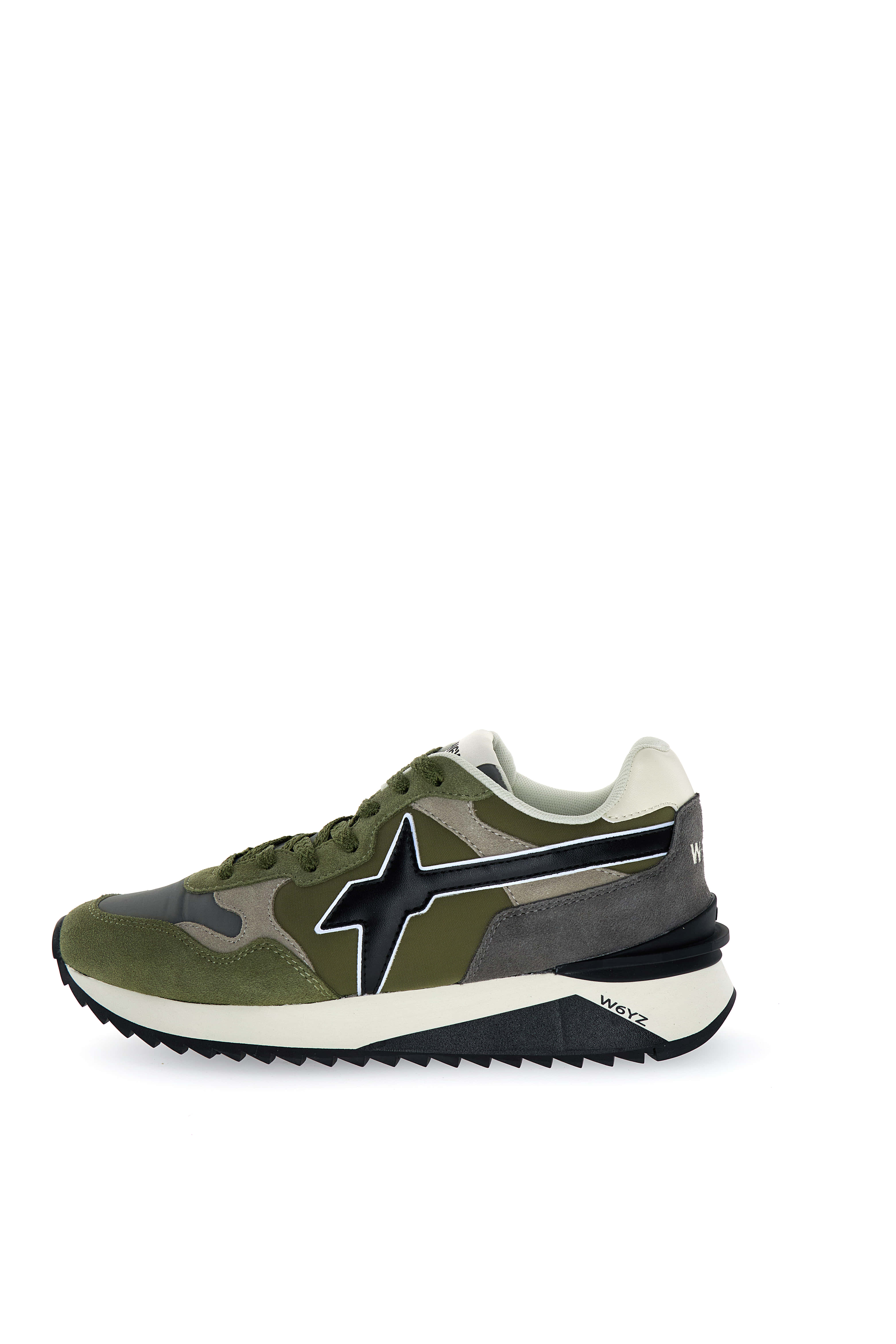 Layered Green Sneakers With Rubber Sole