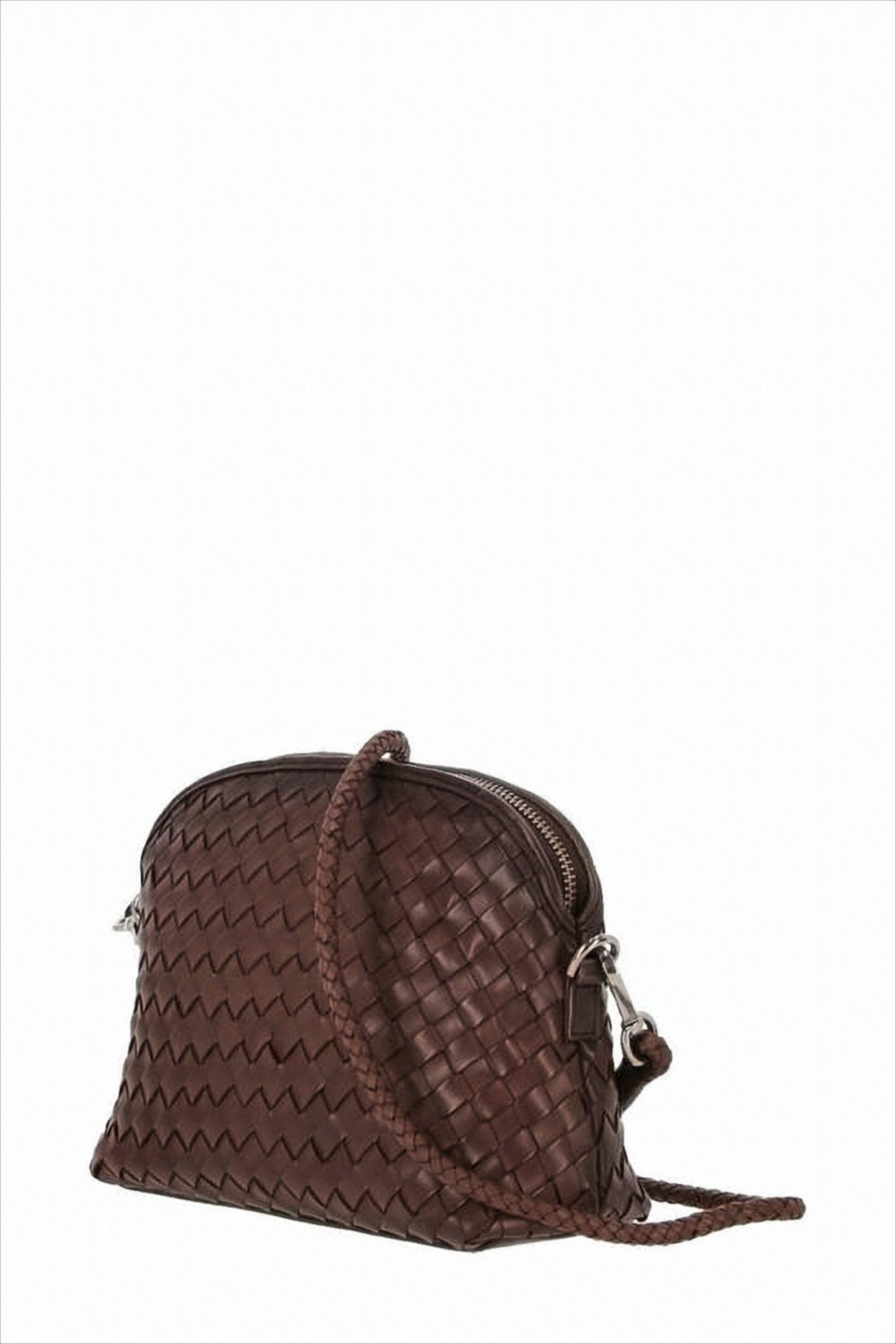 Buffalo Leather Woven Crossbody Bag
