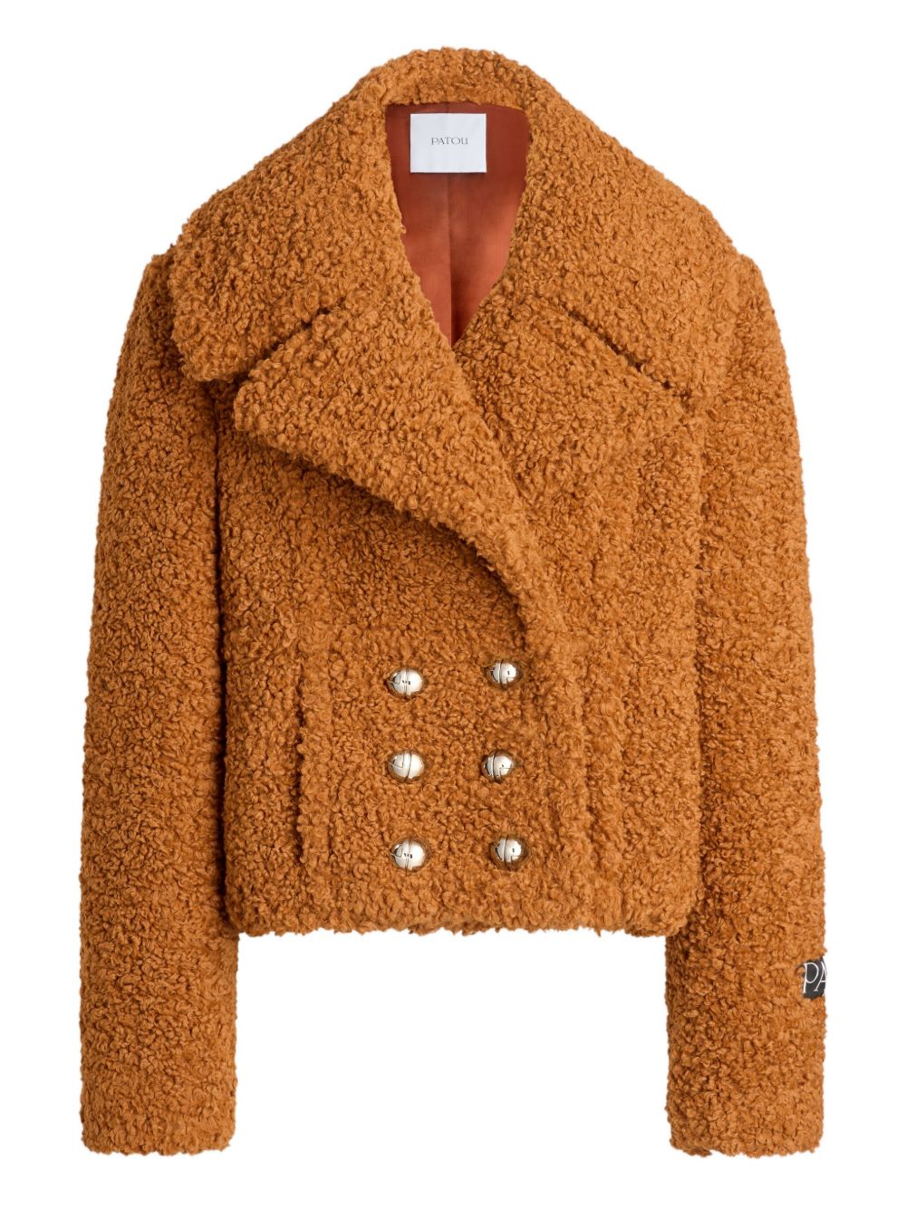 Cropped Double-Breasted Coat In Sustainable Wool Blend