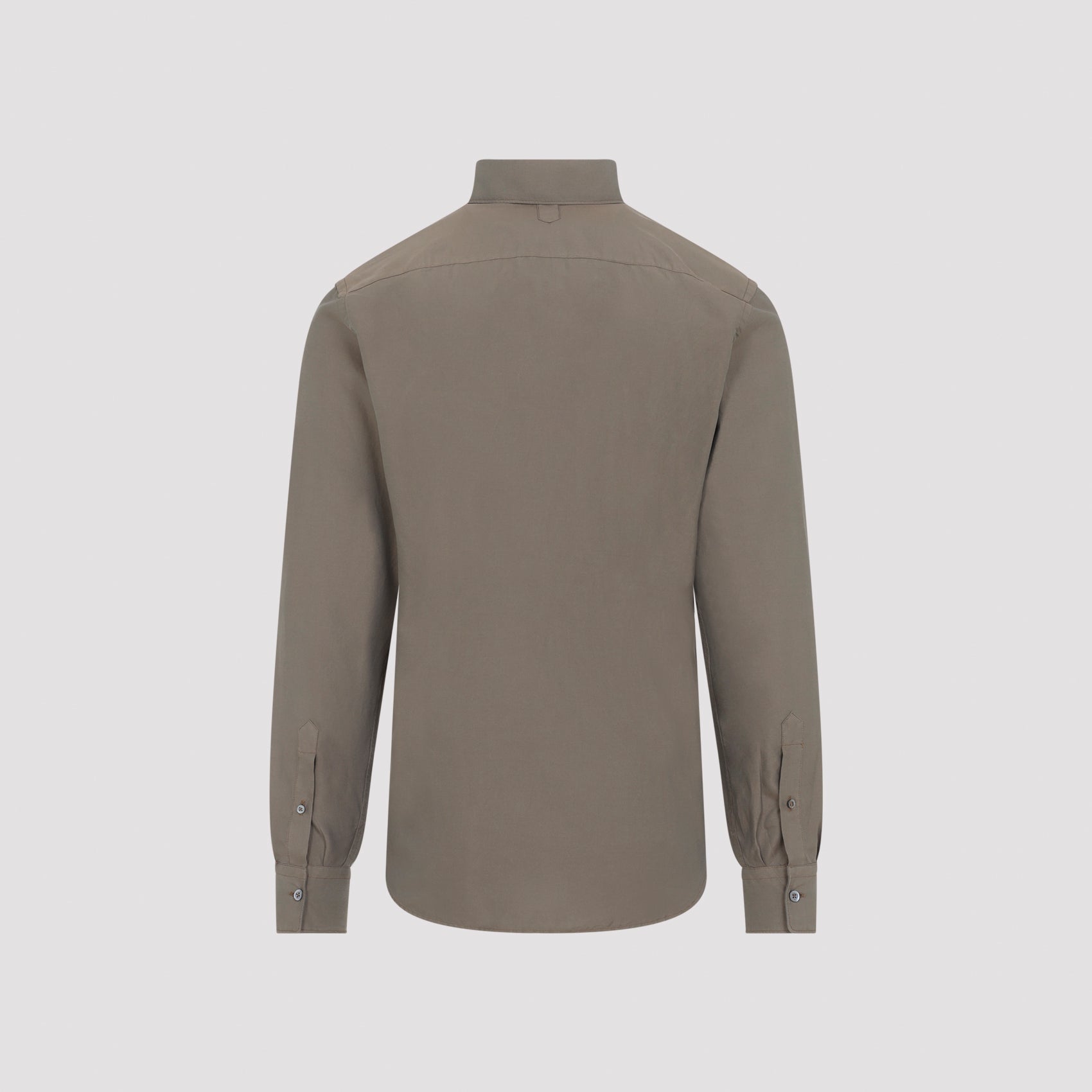 Brown Cotton-Silk Blend Formal Shirt