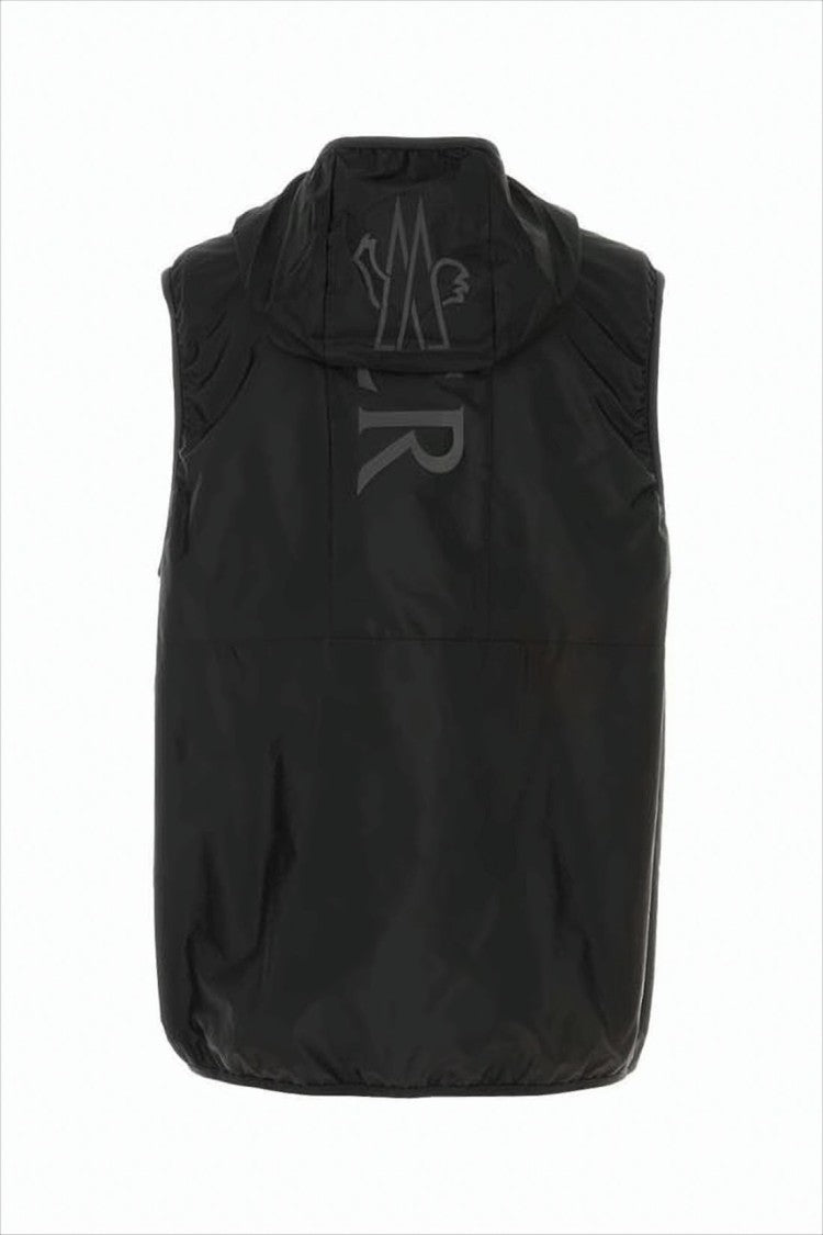 Minimalist Hooded Vest With Front Zipper Closure
