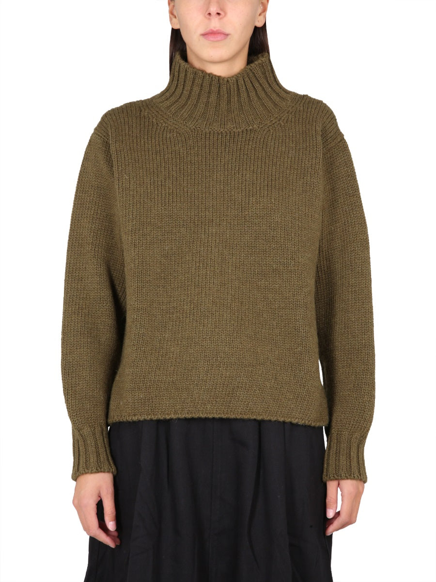 Turtleneck Sweater with Ribbed Collar