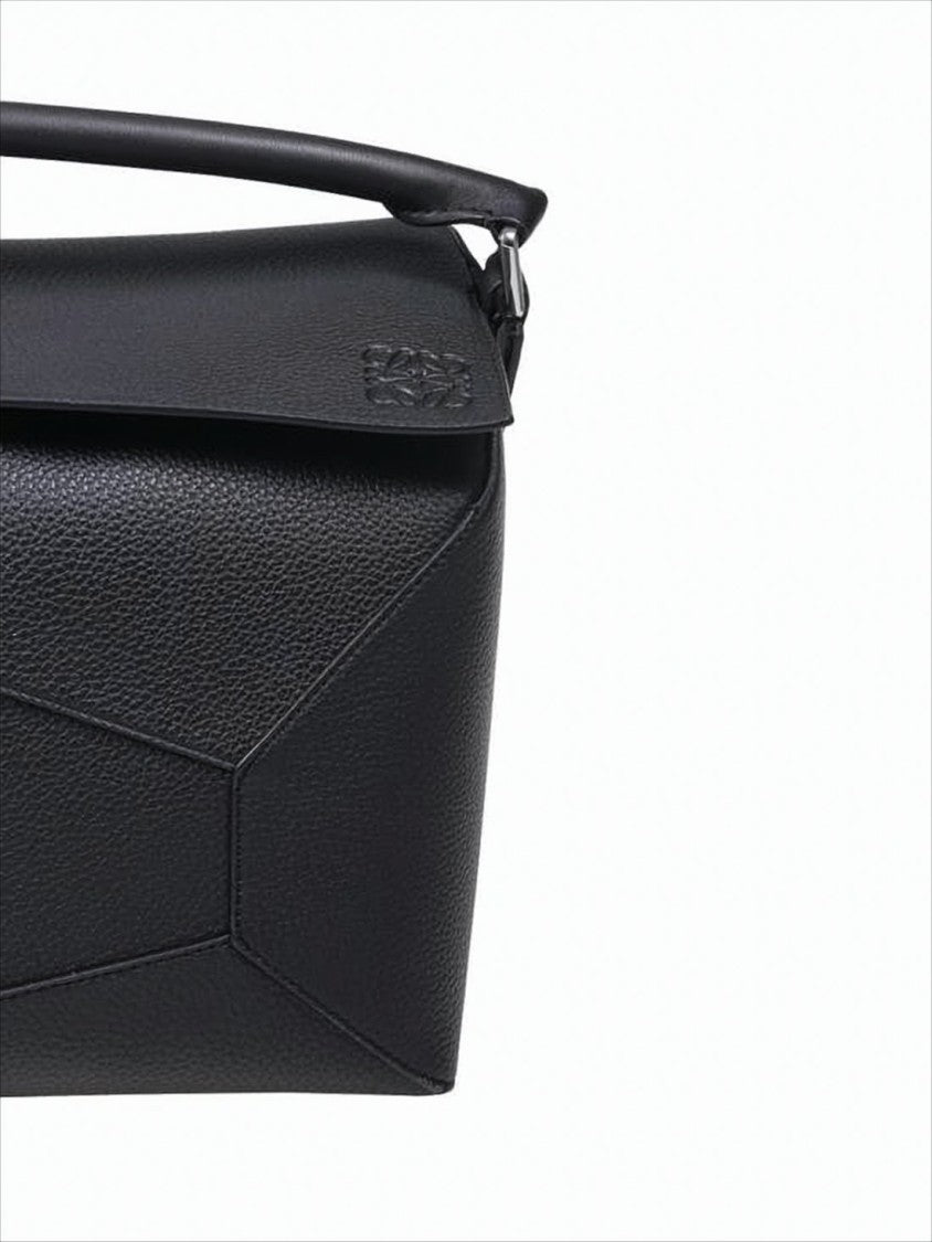 Structured Calf Leather Shoulder Bag