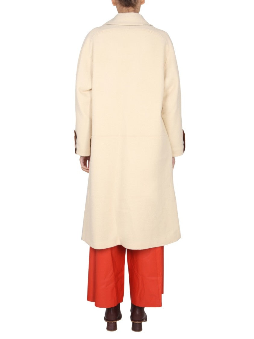 Short Straight-Silhouette Coat With Classic Collar