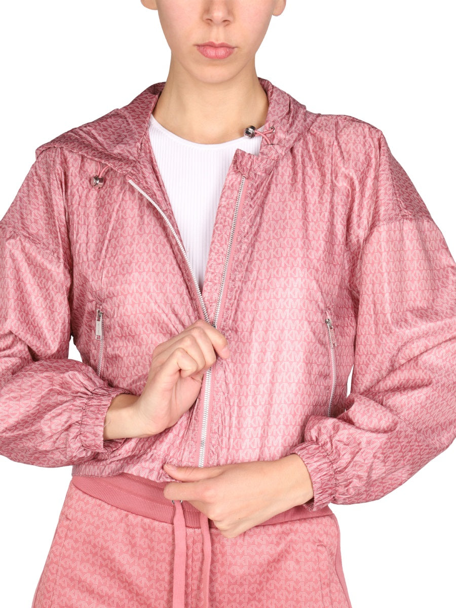 Cropped Pink Hooded Jacket