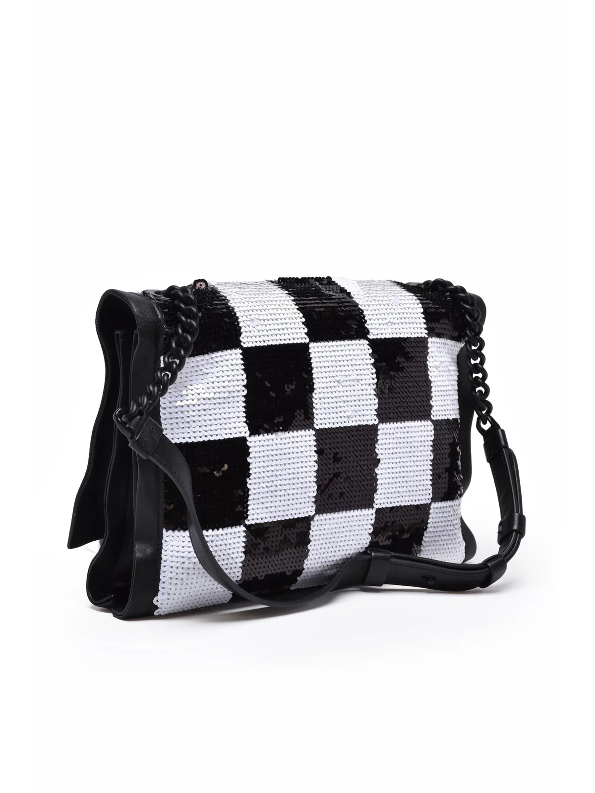 Black Polyester Shoulder Bag