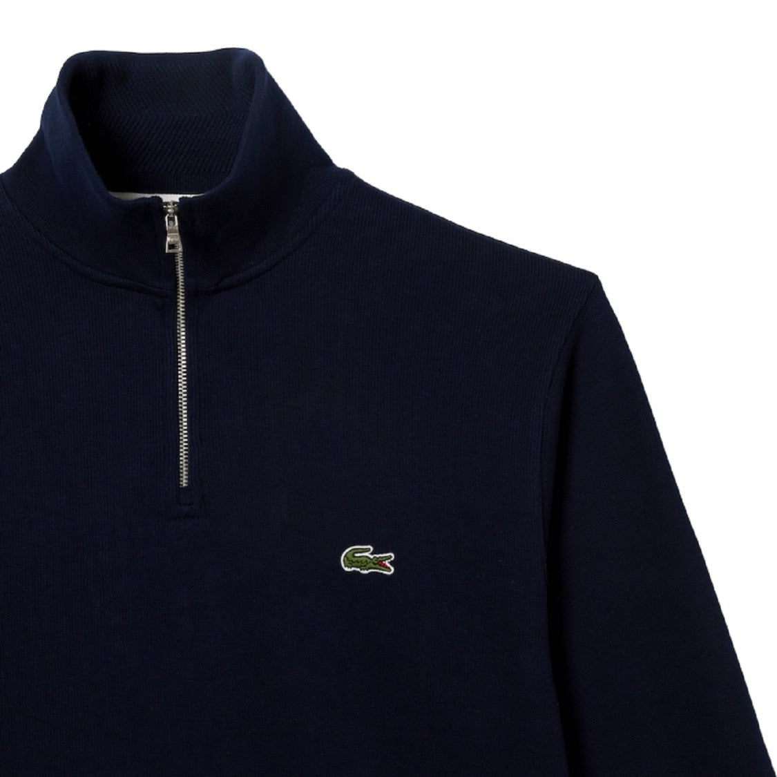 Black High-Neck Sweatshirt with Zip Closure