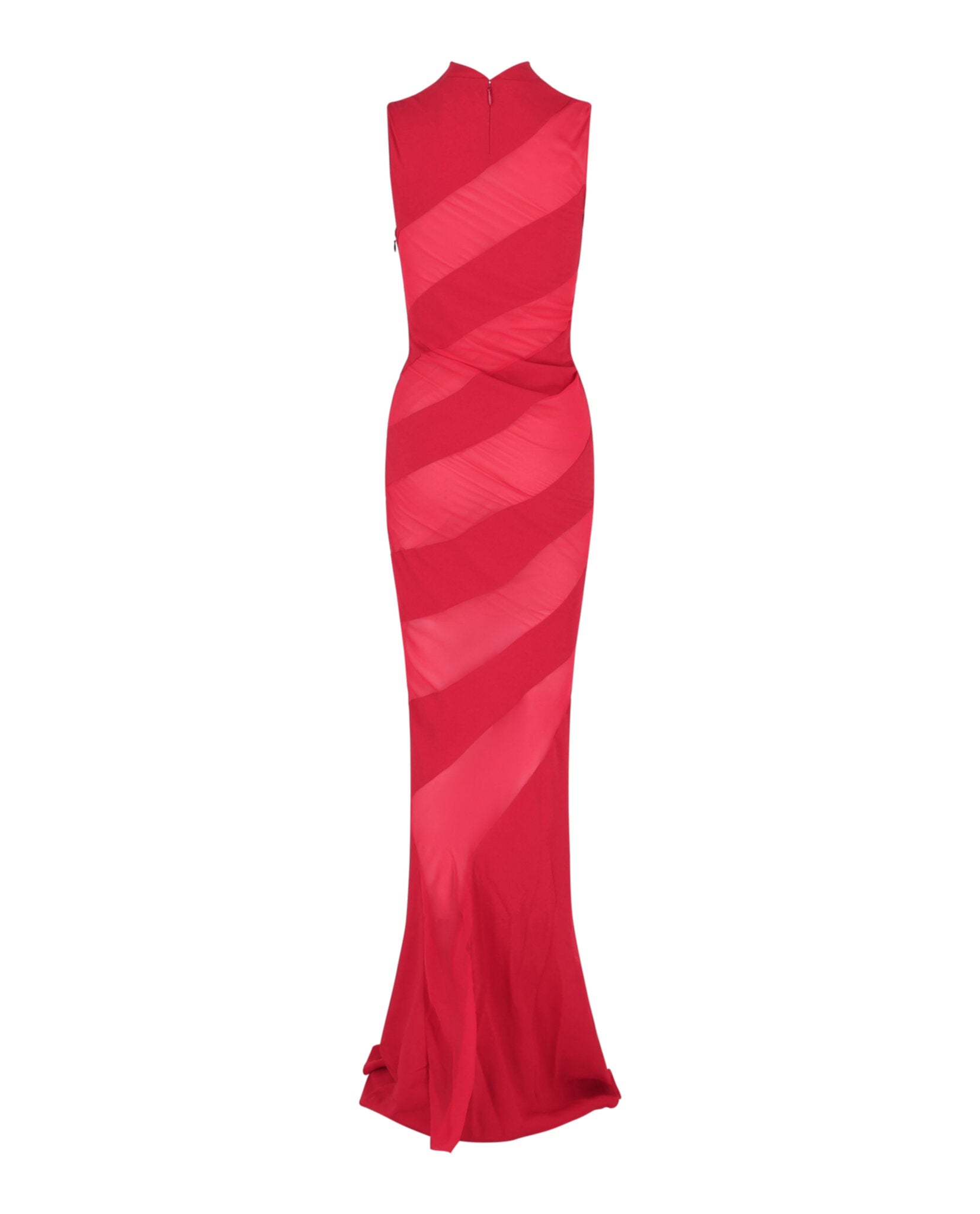 Mesh Panel Crystal Gown