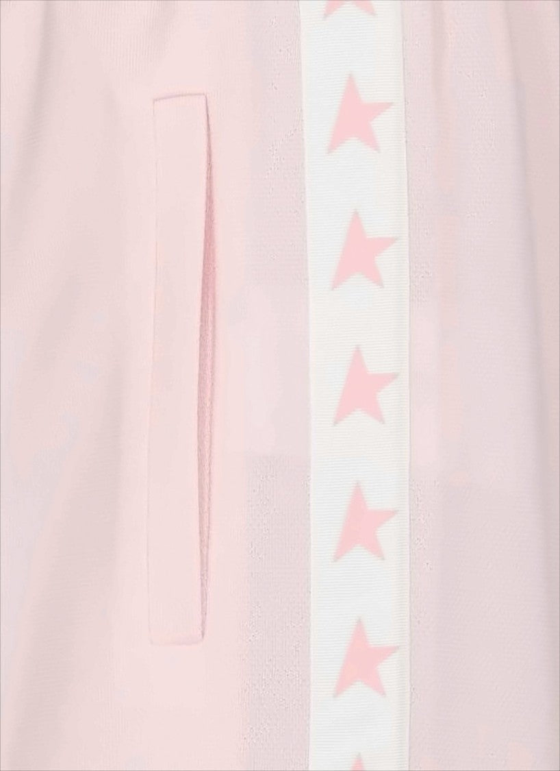 Relaxed Fit Pink Track Pants with Star Motifs