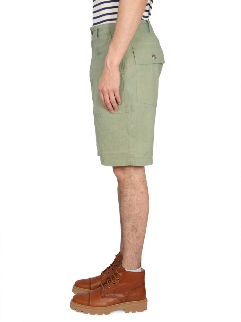 Button Closure Bermuda Shorts