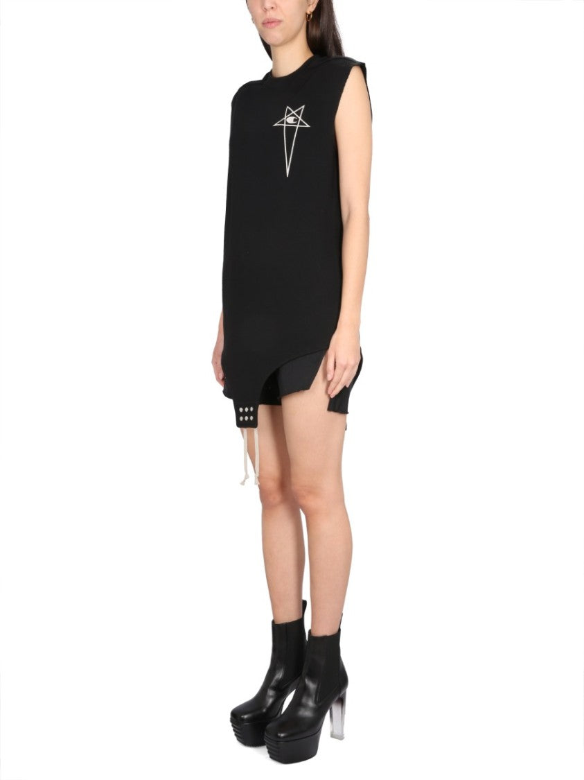 Sleeveless Curved Hem Bodysuit