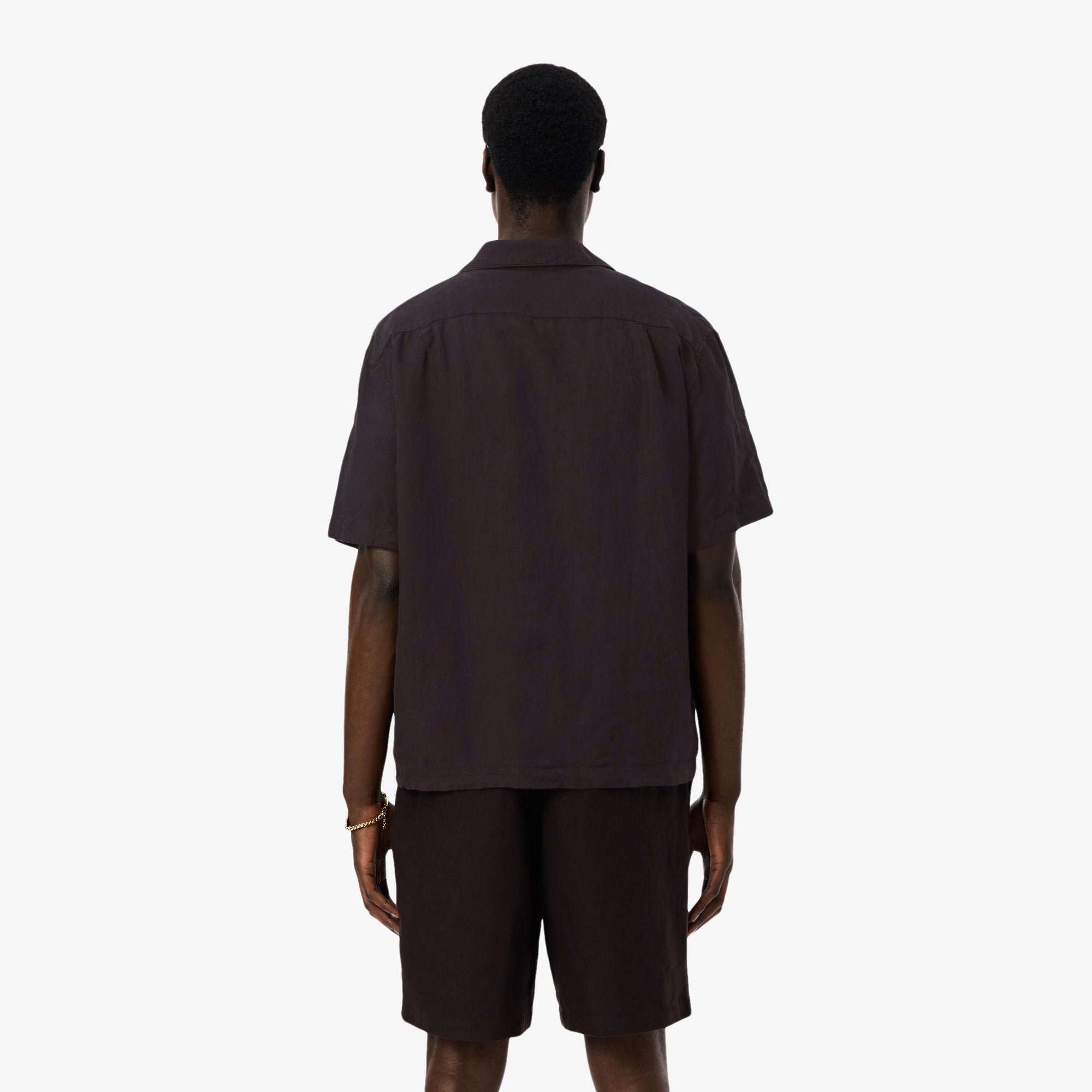 Short-Sleeved Button-Up Shirt with Classic Collar