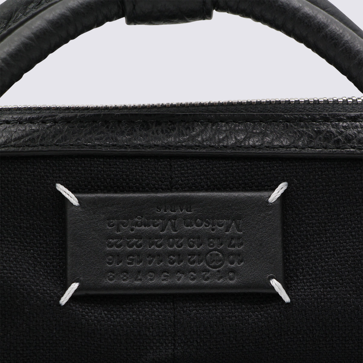 Black Leather Top Handle Bag