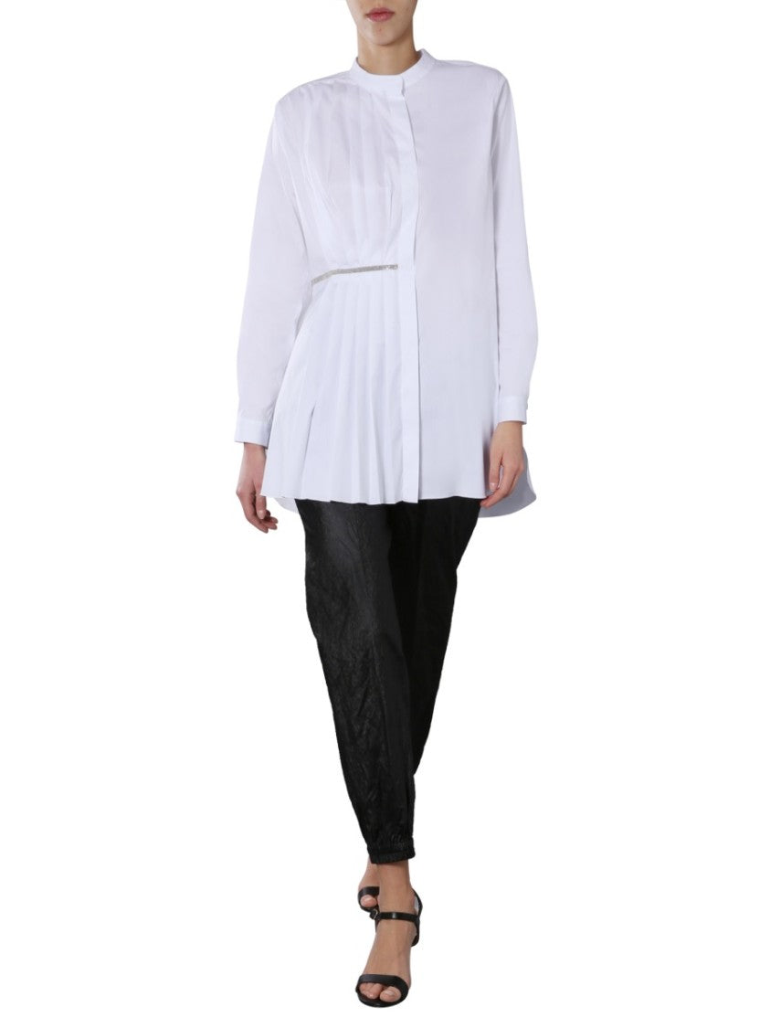 Tapered Track Pants With Crinkled Texture