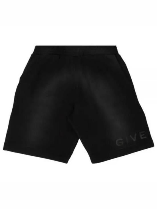 Relaxed Fit Black Shorts with Logo Detail