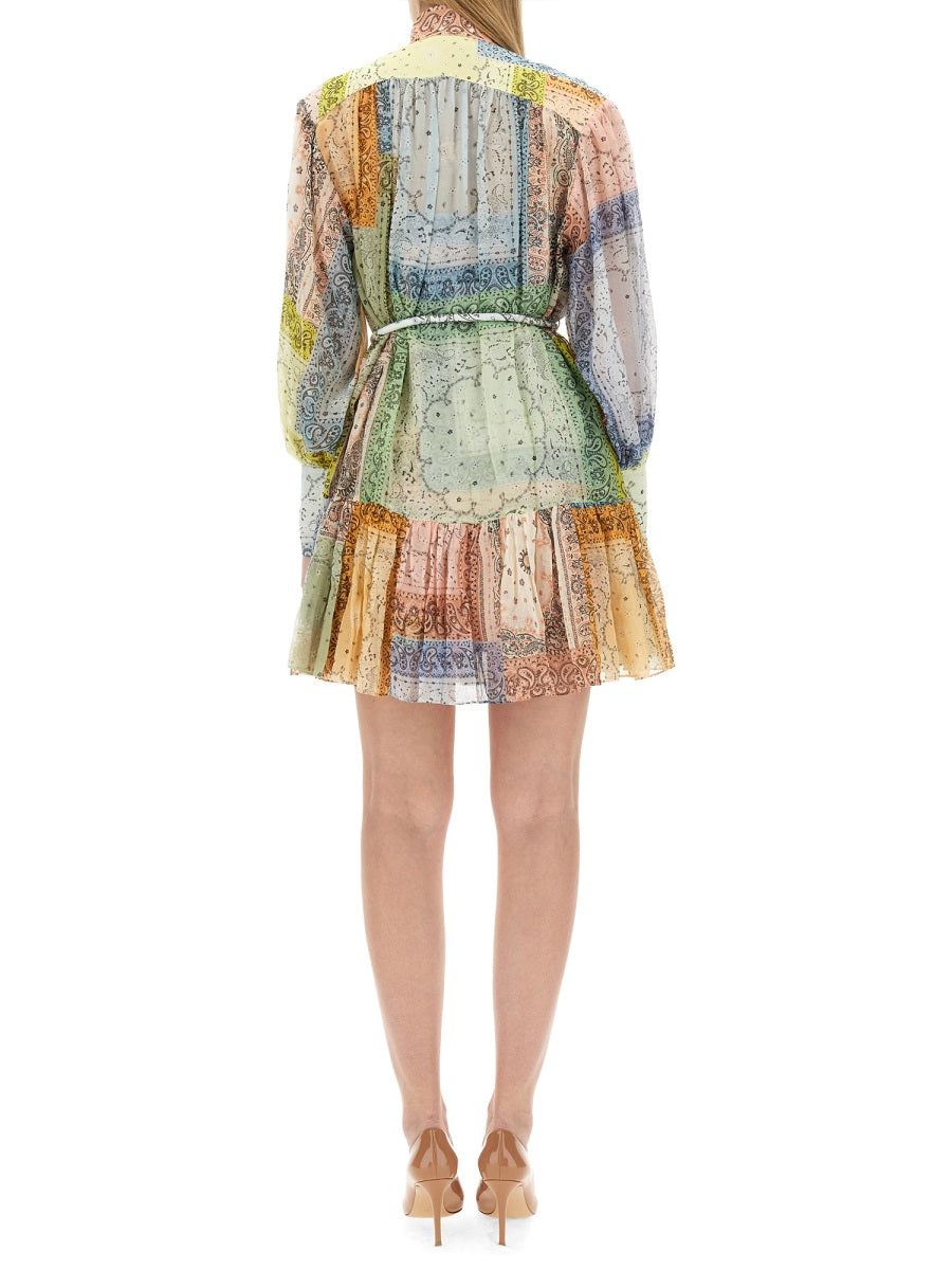 Elegantly Tailored Mini Dress With Cotton-Silk Blend