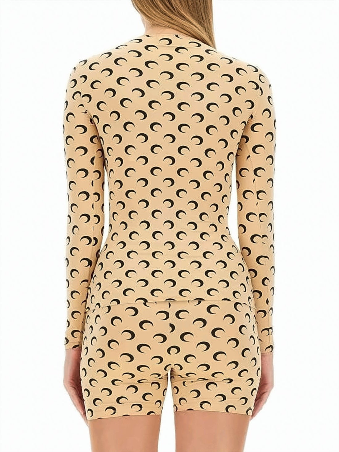 Crescent Moon Print Long-Sleeve Top