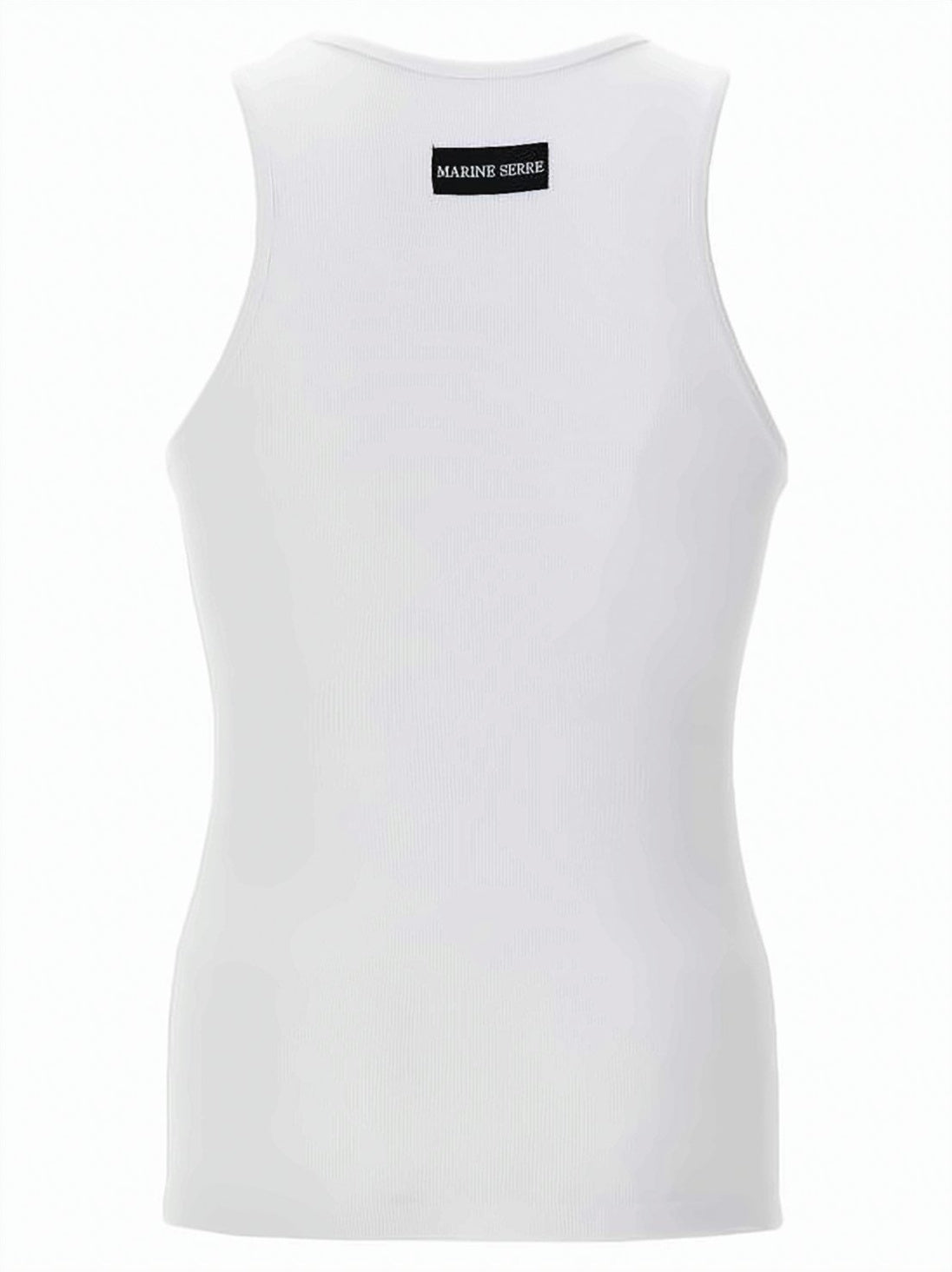 Ribbed Fitted Tank Top with Circular Emblem