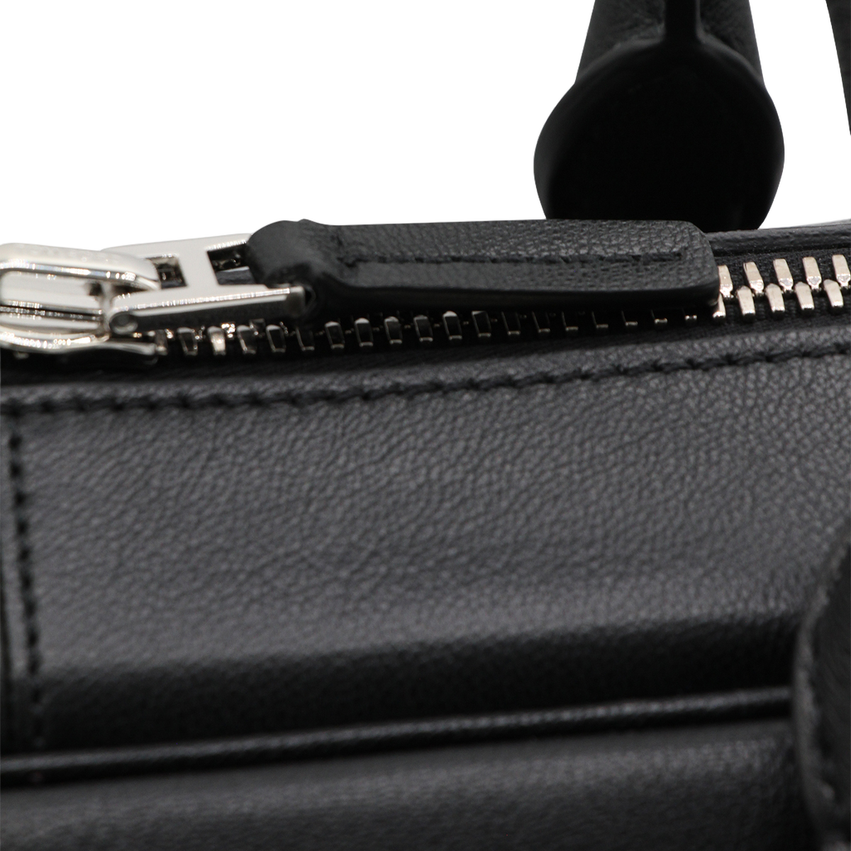 Structured Black Bag with Silver-tone Features