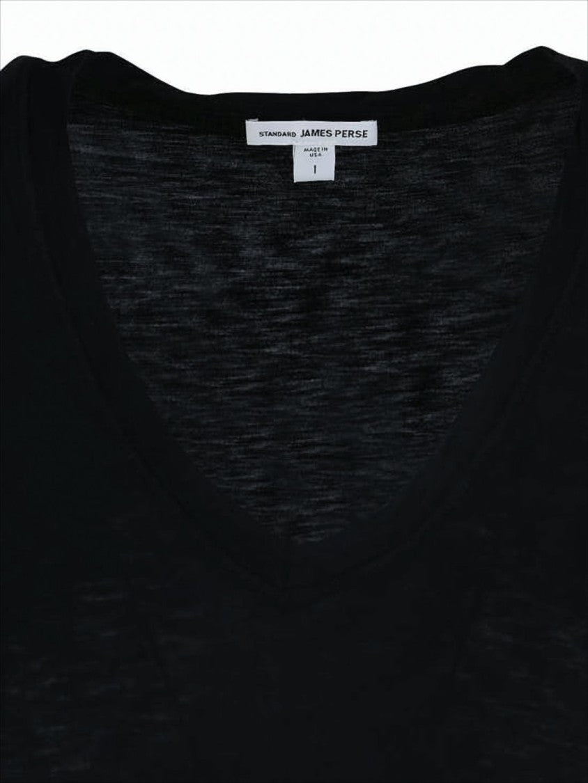 Fitted Short-Sleeve Top with Deep V-Neckline