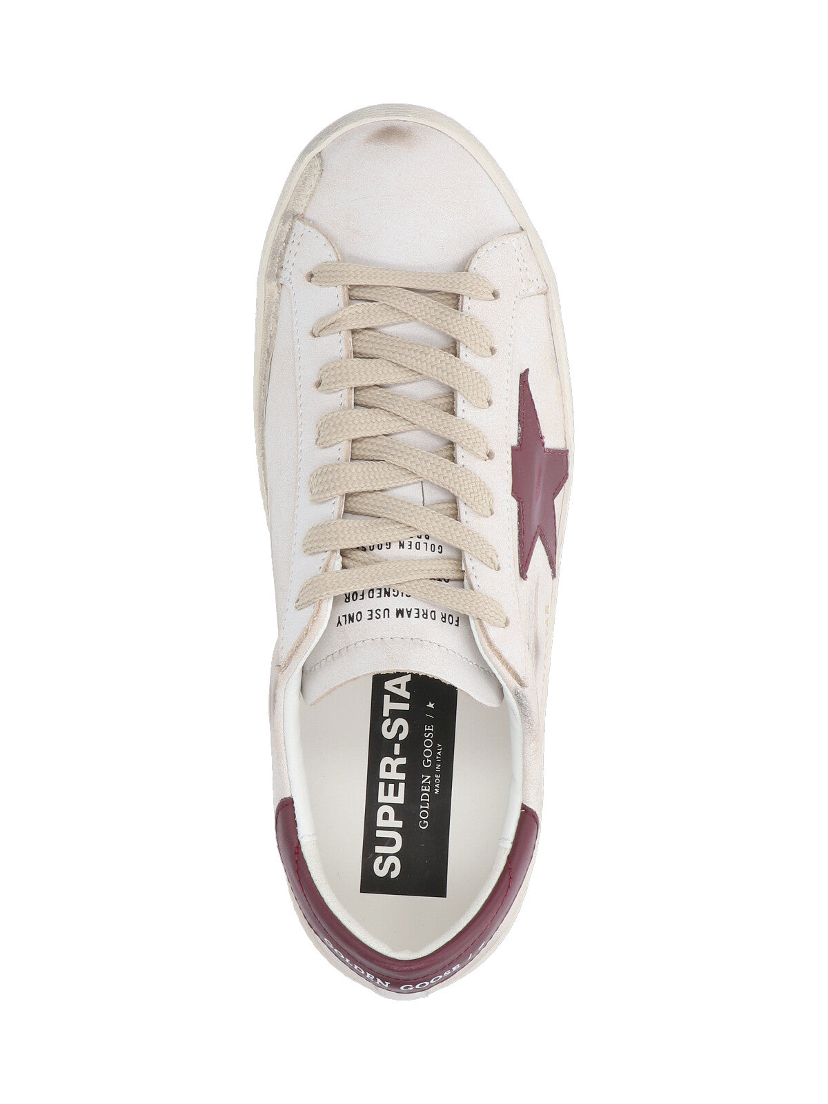 White Super-Star Distressed Leather Low-Top Sneakers