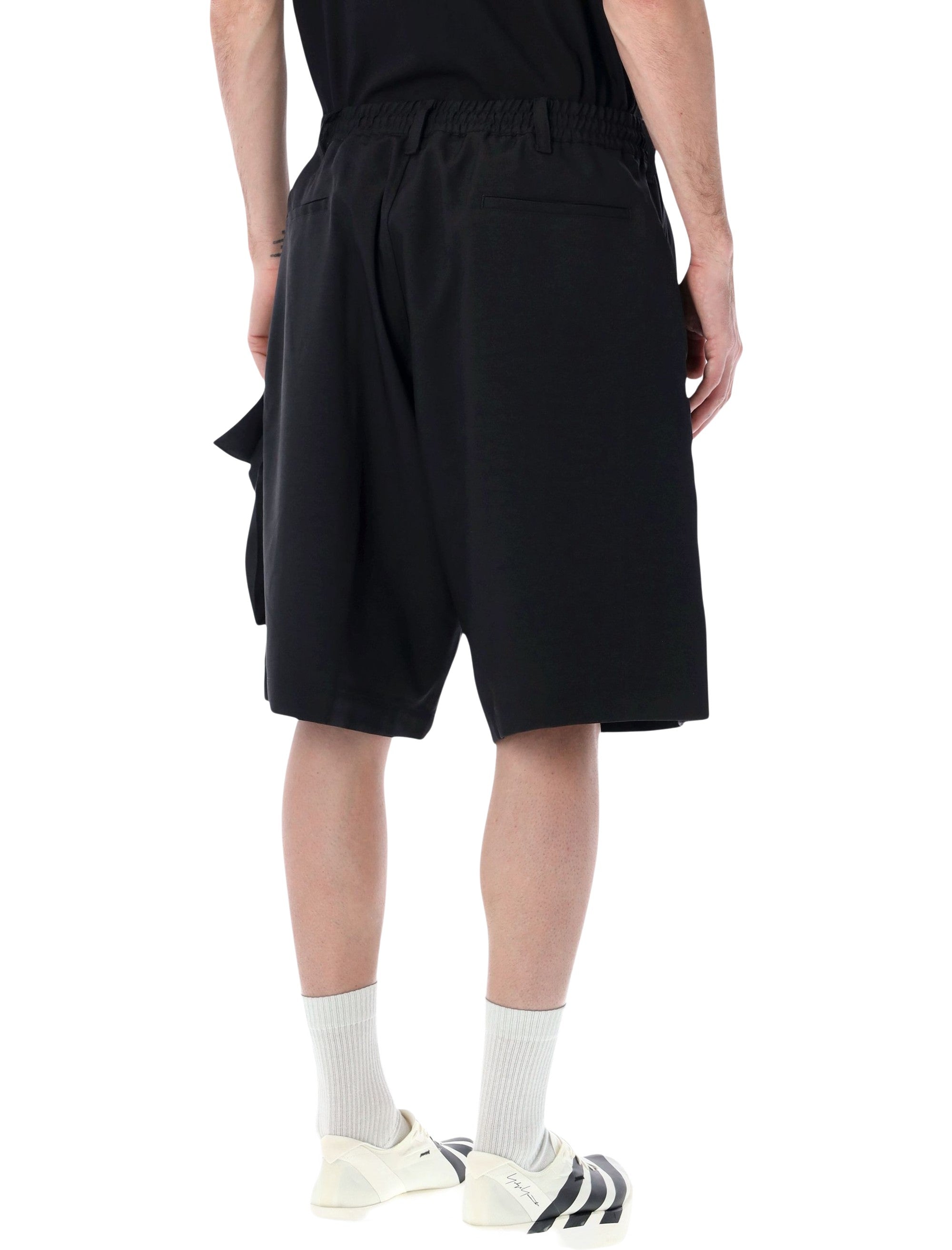 Sport Uniform Cargo Shorts with Elasticated Waistband and Flap Pockets