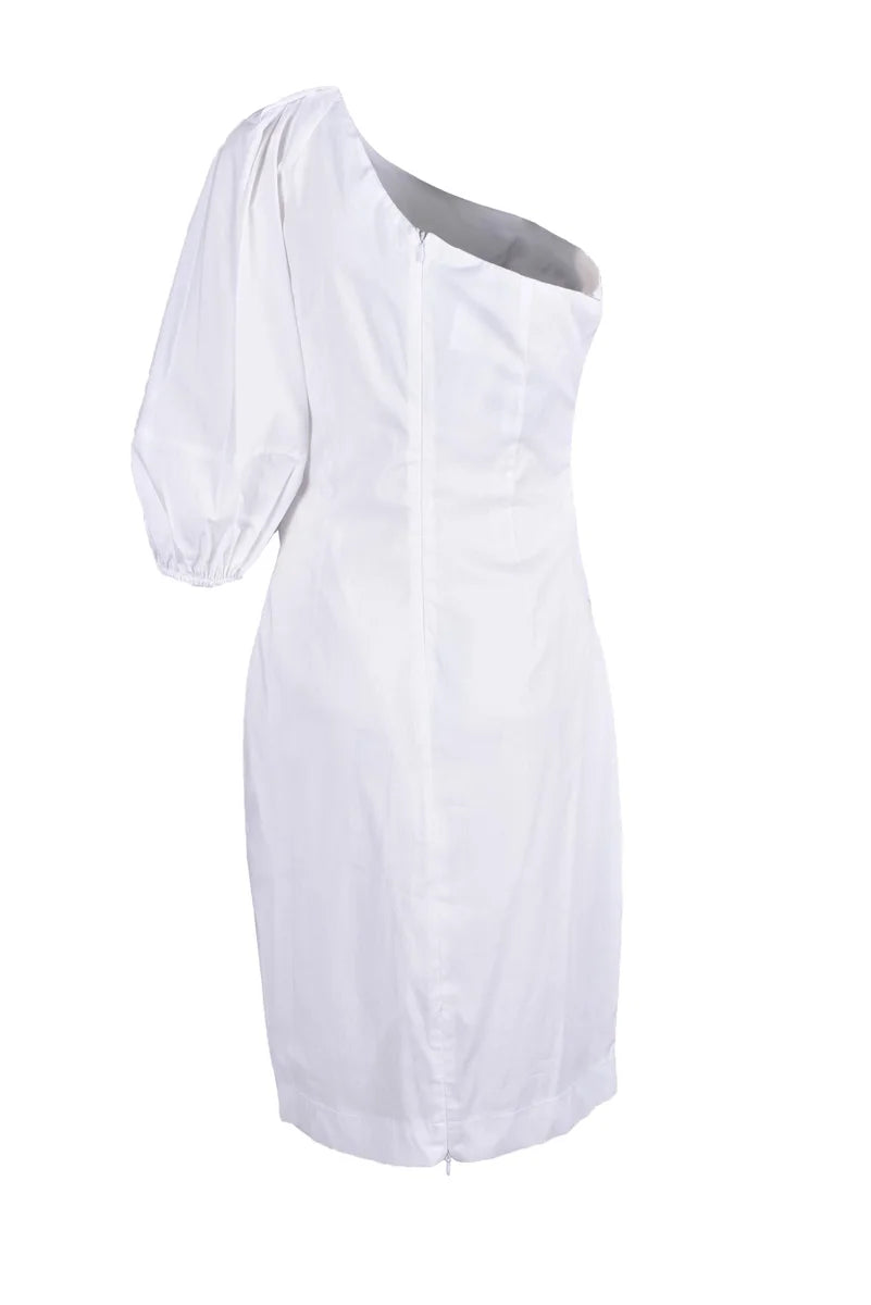 White Cotton Stretch Dress