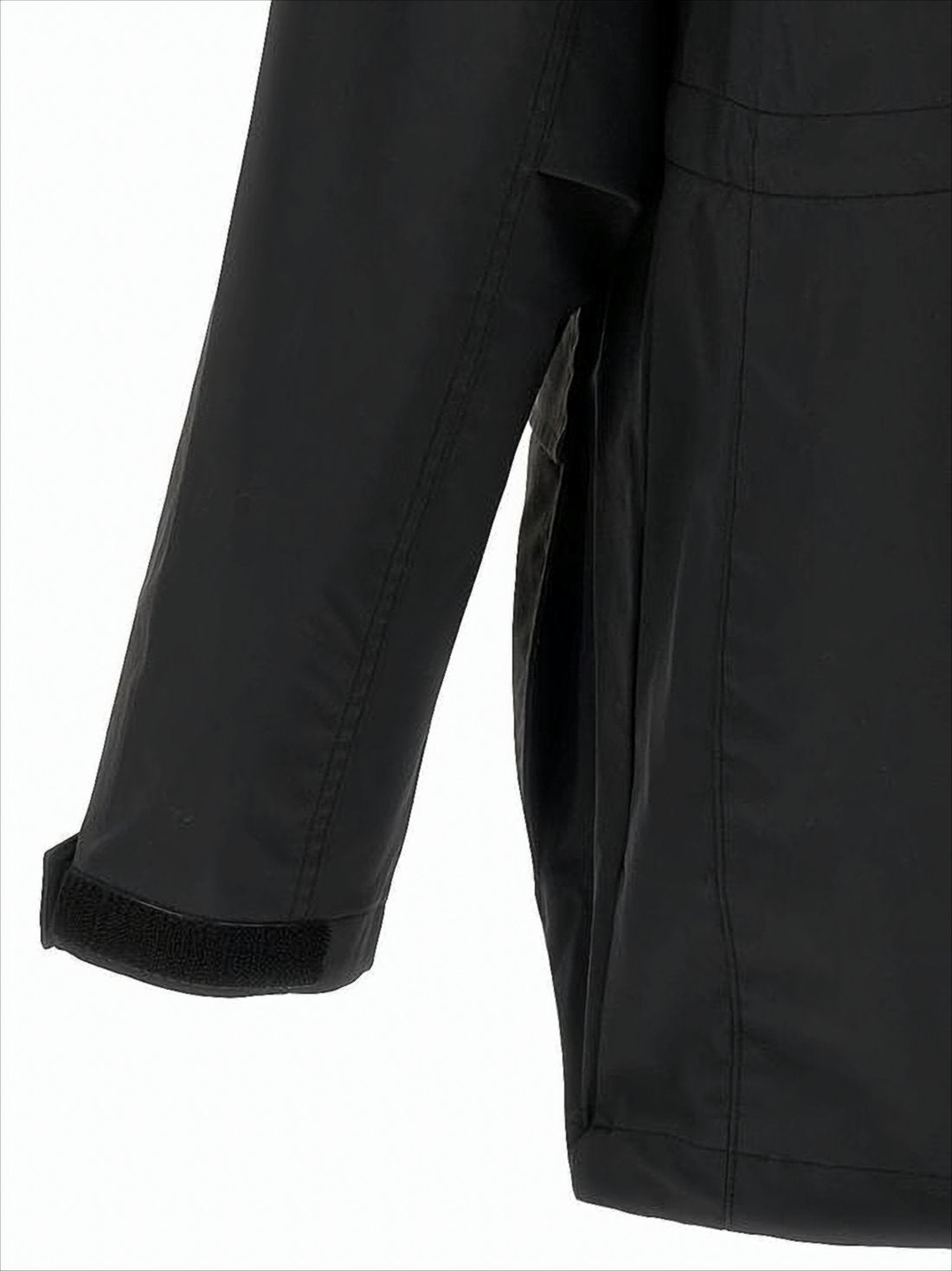Matte Black Functional Jacket with Adjustable Cuffs