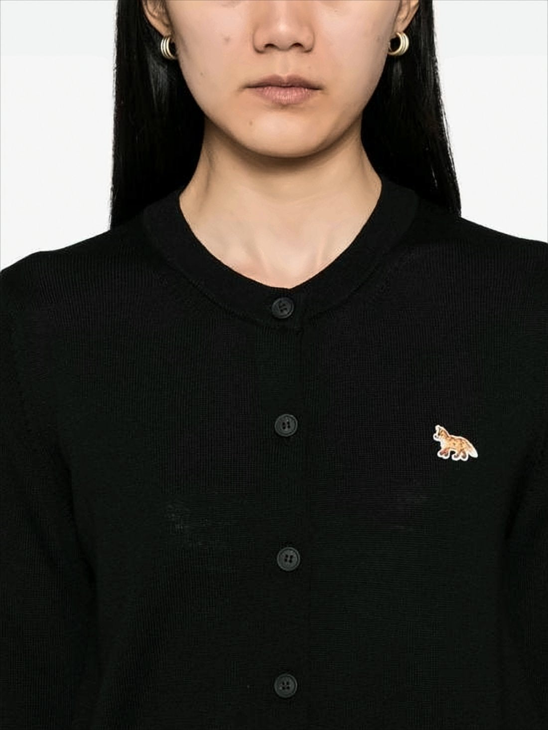 Boxy Black Lambswool Cardigan