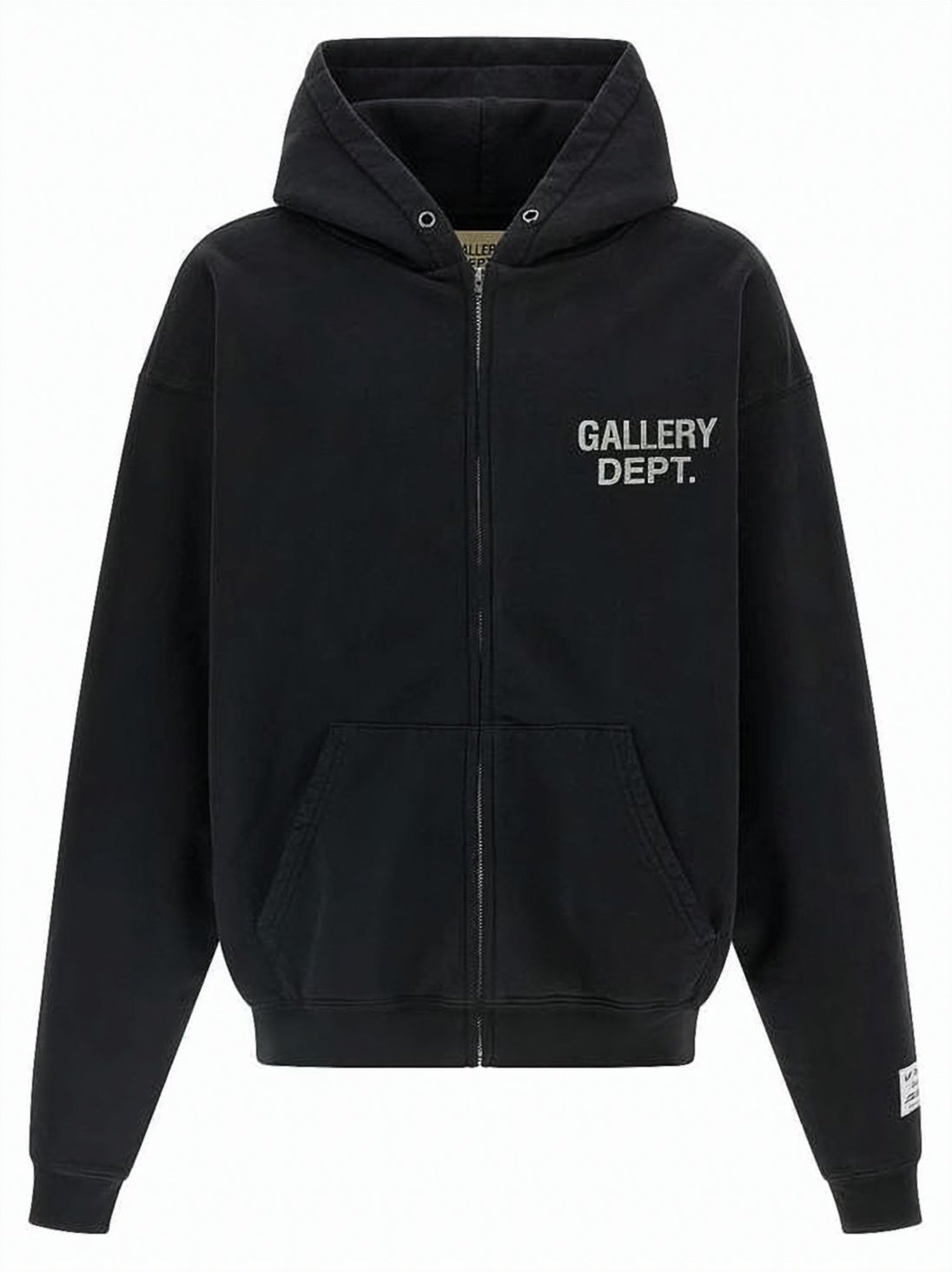 Black Zip-Up Hoodie with Bold Logo