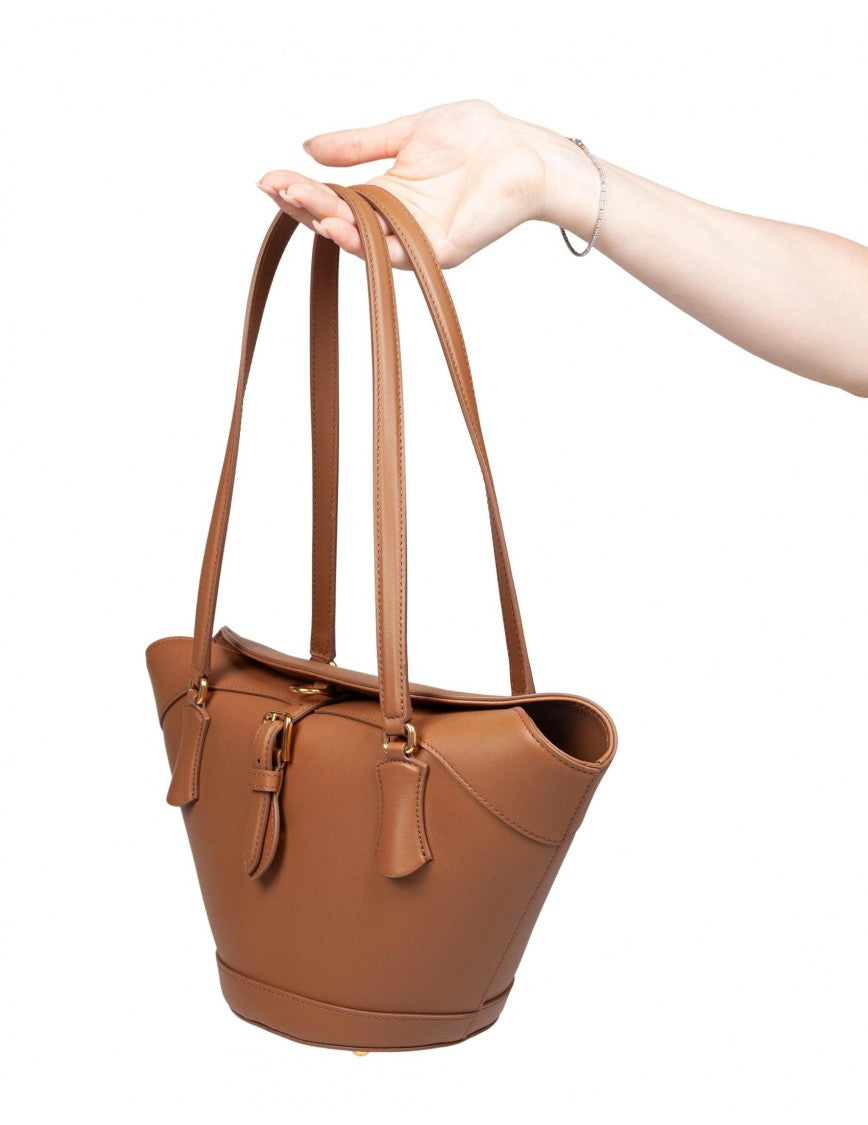 Caramel-Color Leather Coffa Capri Bag