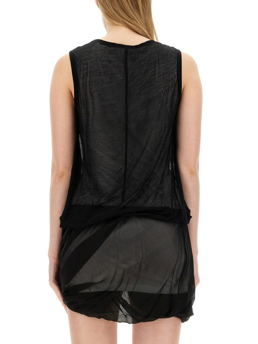 Layered Black Jersey Tank Top