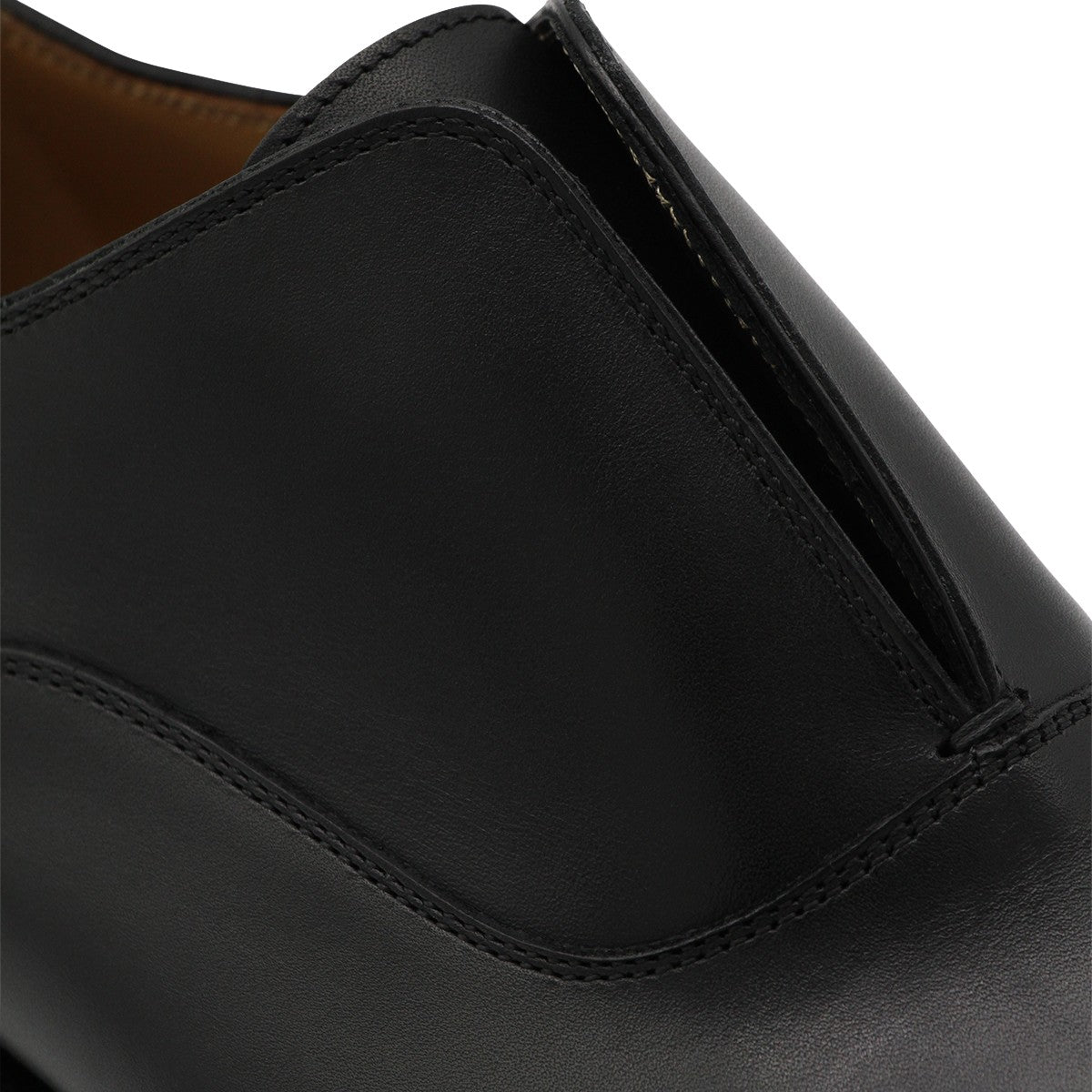 Smooth Black Leather Slip-On Shoes