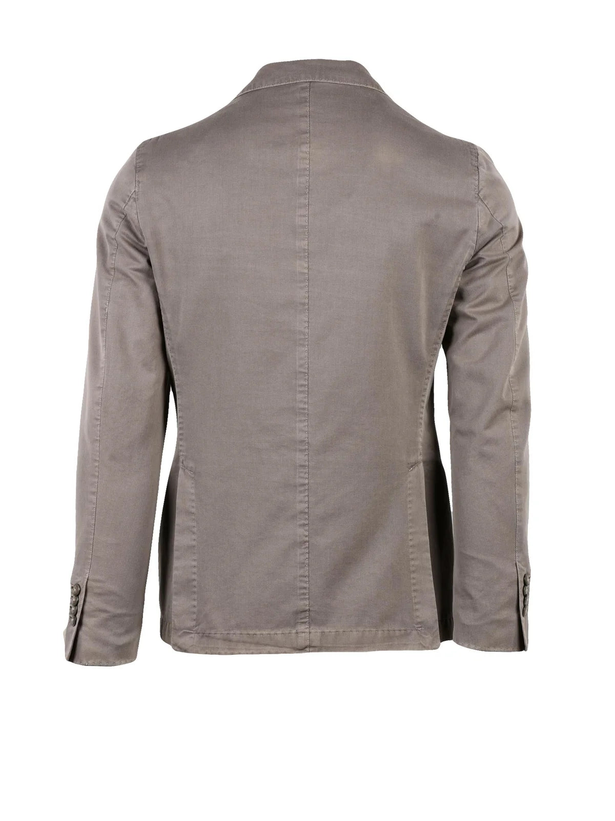 Taupe Cotton Polyamide Rounded Jacket