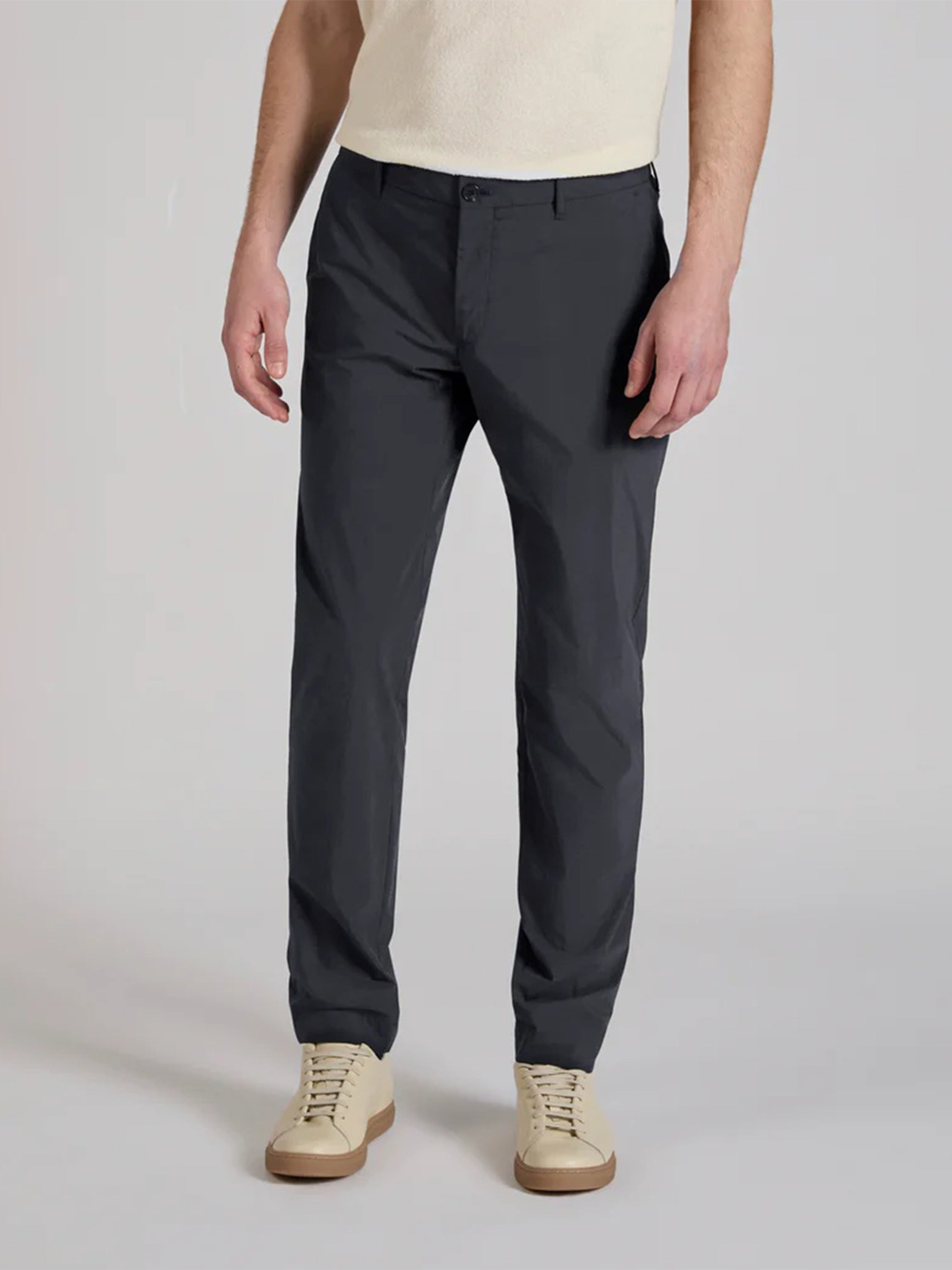 Blue Straight-Leg Tailored Cotton Trousers